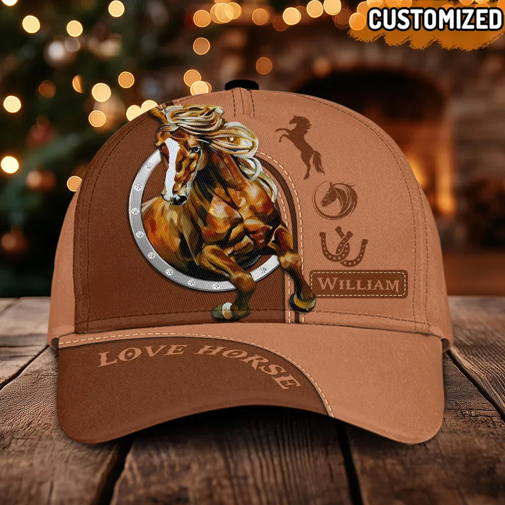 Personalized Name Unique Horse Cap