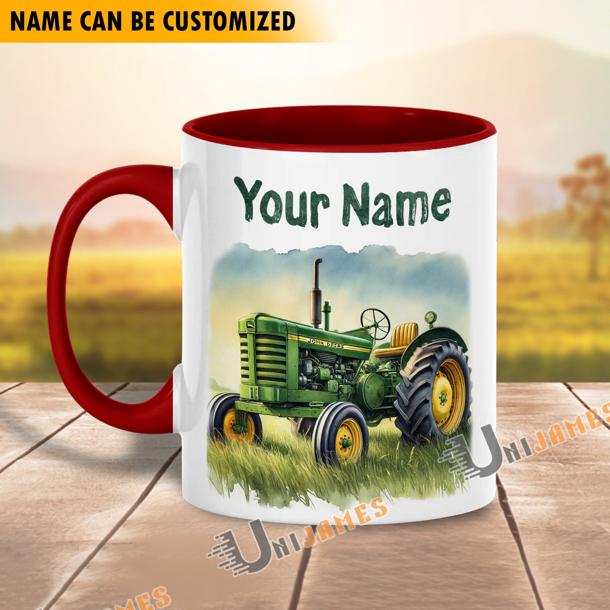 Tractor Personalized Name Two Tone Mug