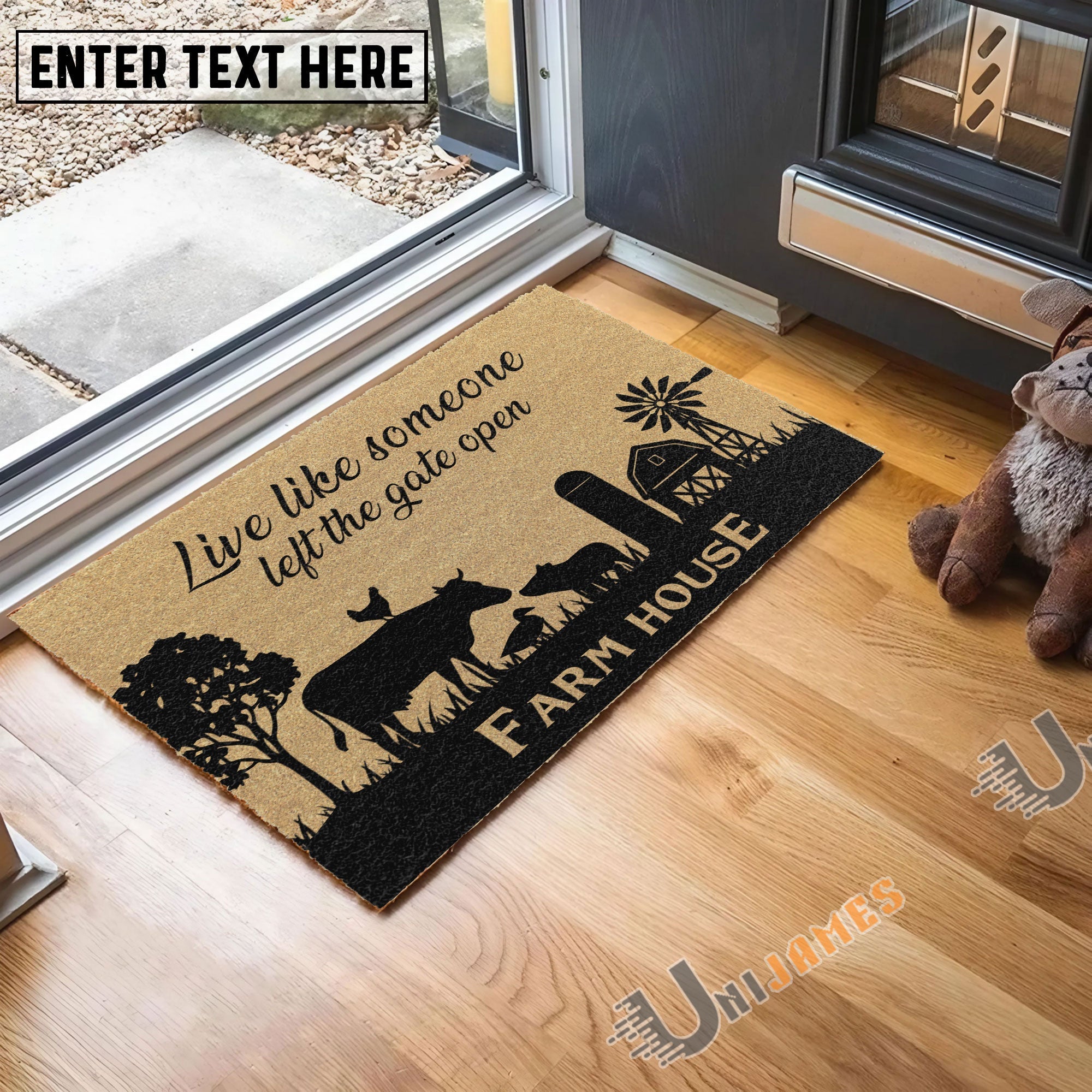 Farm Animal Custom Farm Name Live Like Someone Left The Gate Open Coir Doormat