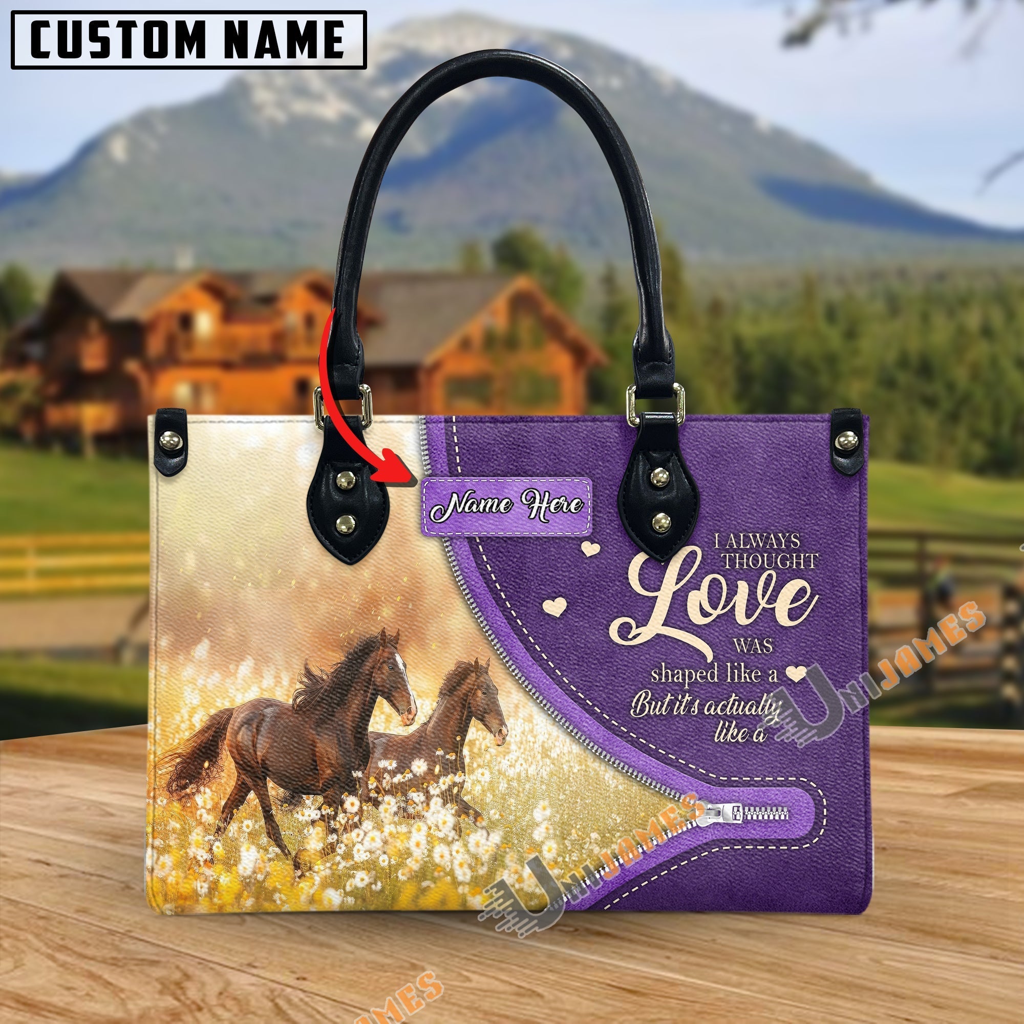 Horses I Always Thought Love Personalized Leather Bag