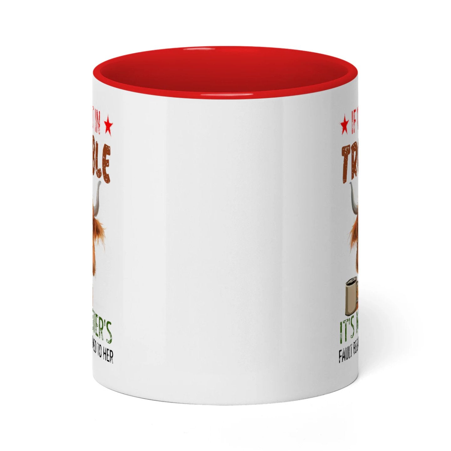 If We Get In Trouble It's My Sister's Fault Cow Two Tone Mug