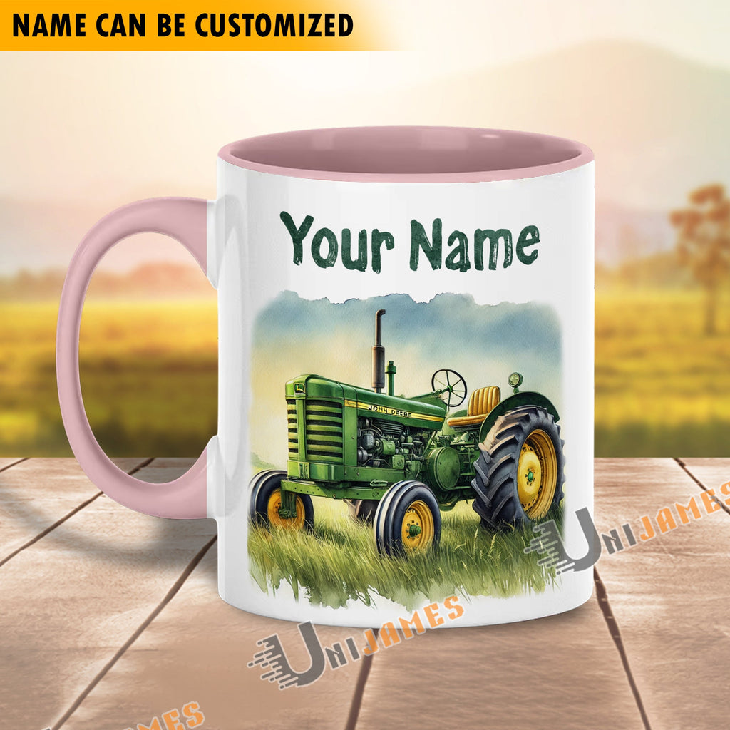 Tractor Personalized Name Two Tone Mug