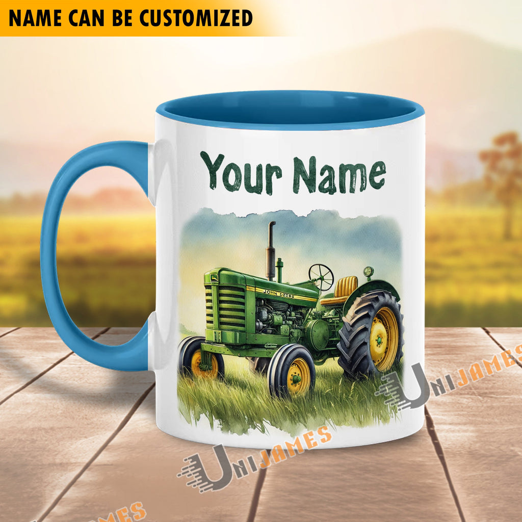 Tractor Personalized Name Two Tone Mug