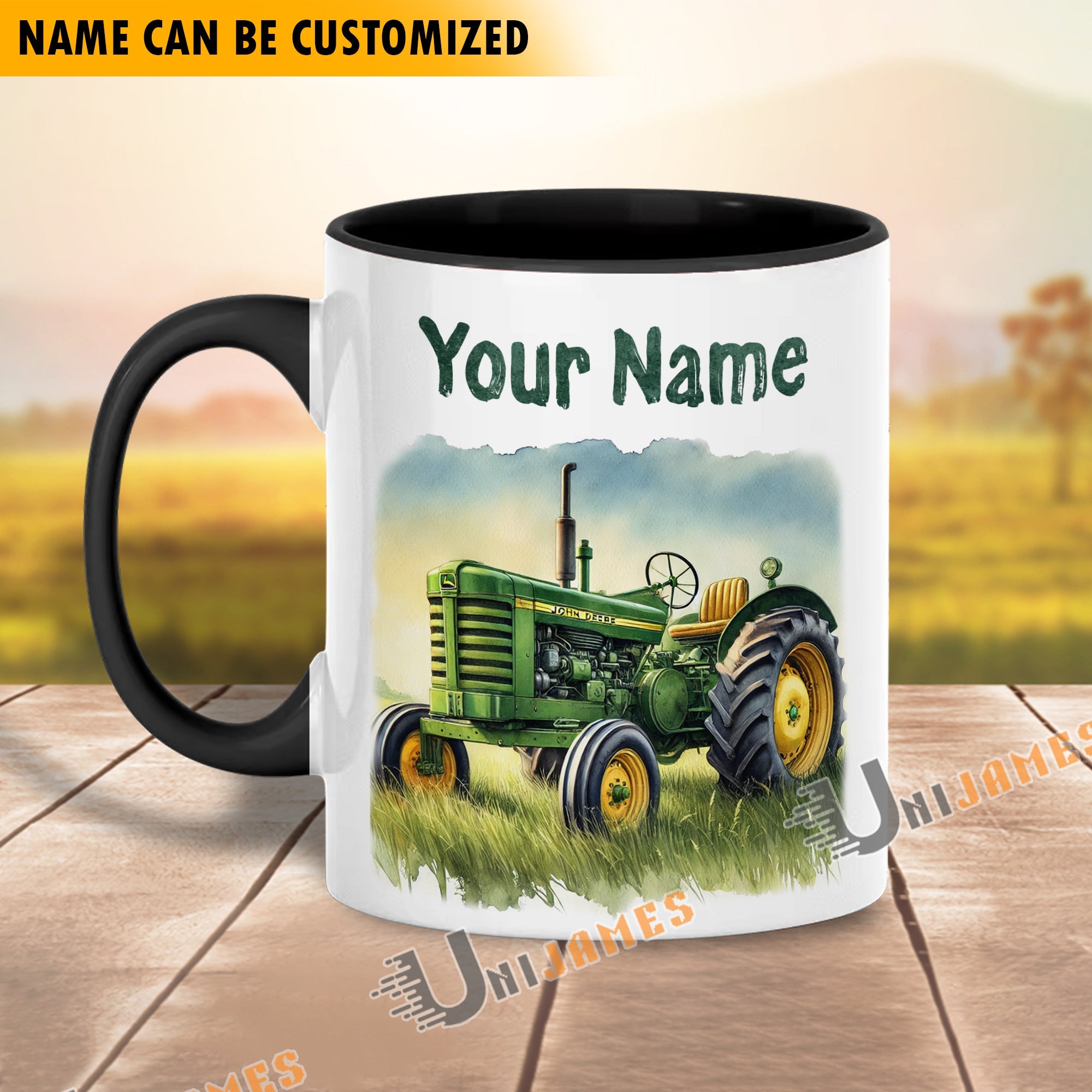 Tractor Personalized Name Two Tone Mug