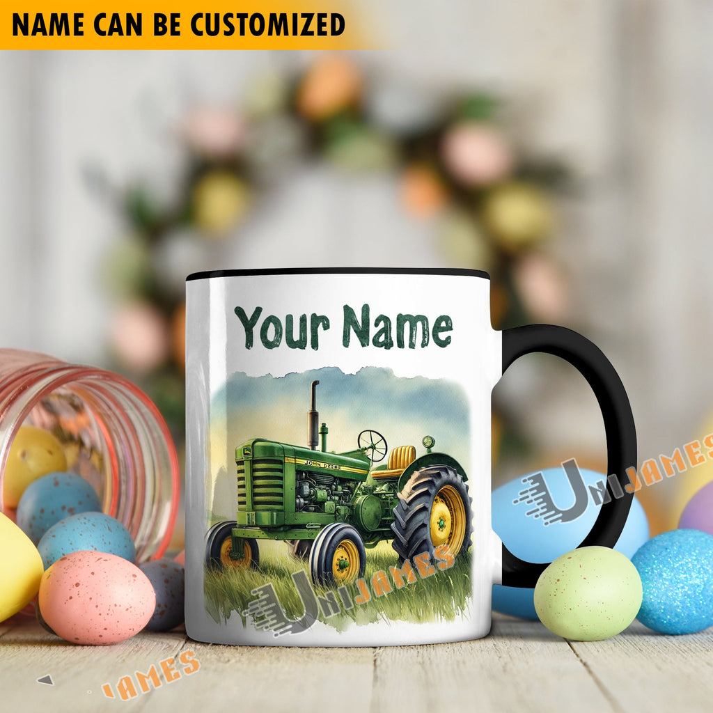 Tractor Personalized Name Two Tone Mug