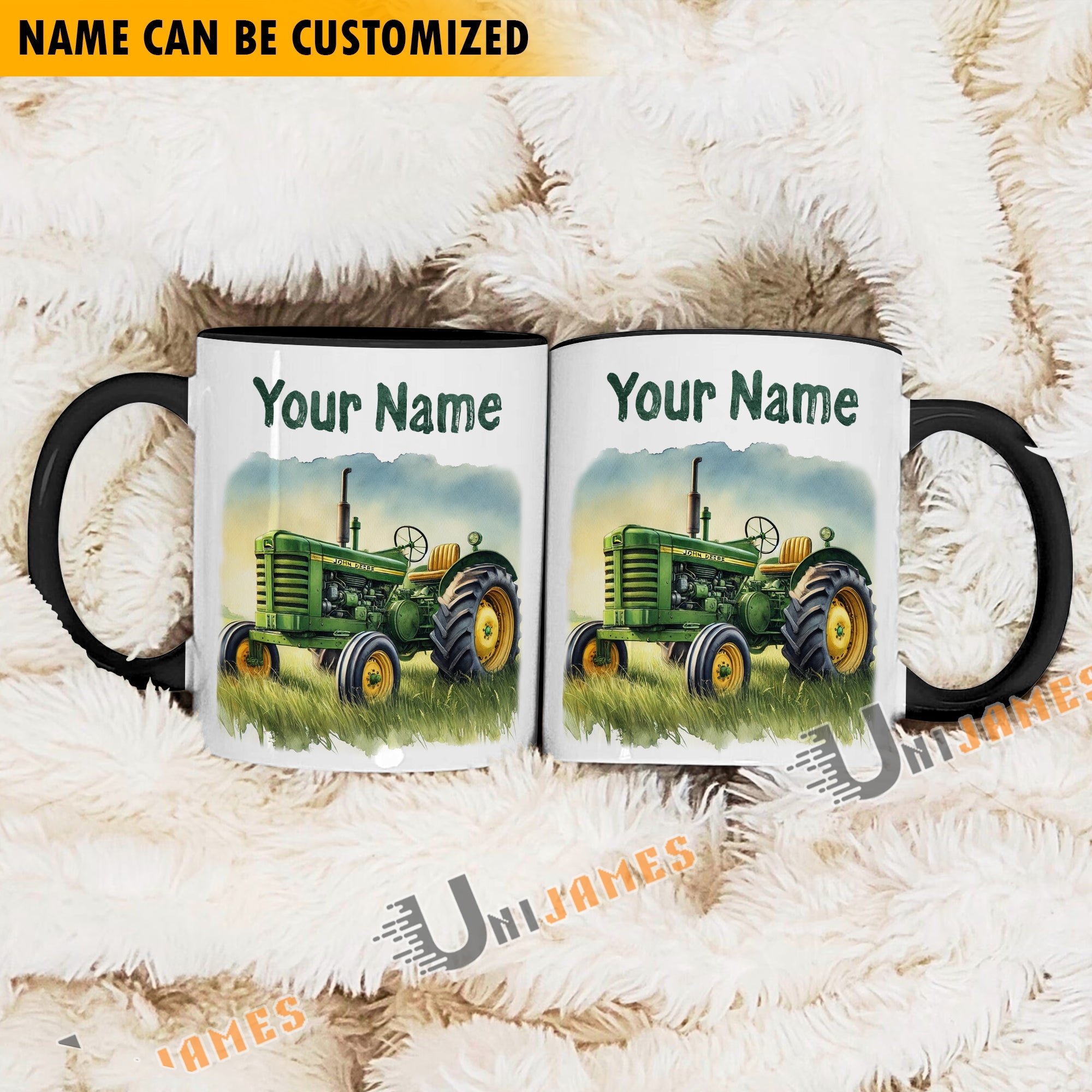 Tractor Personalized Name Two Tone Mug
