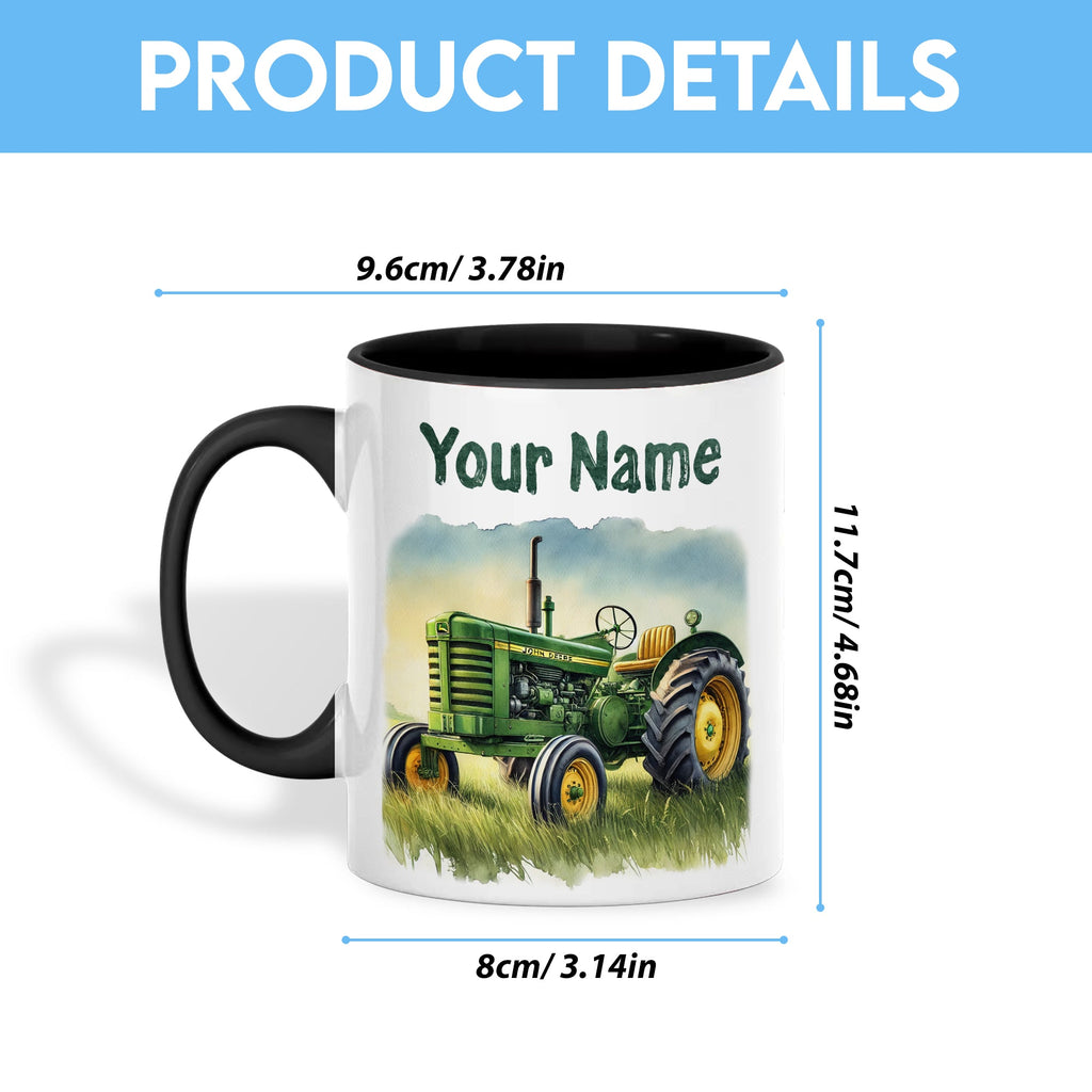 Tractor Personalized Name Two Tone Mug