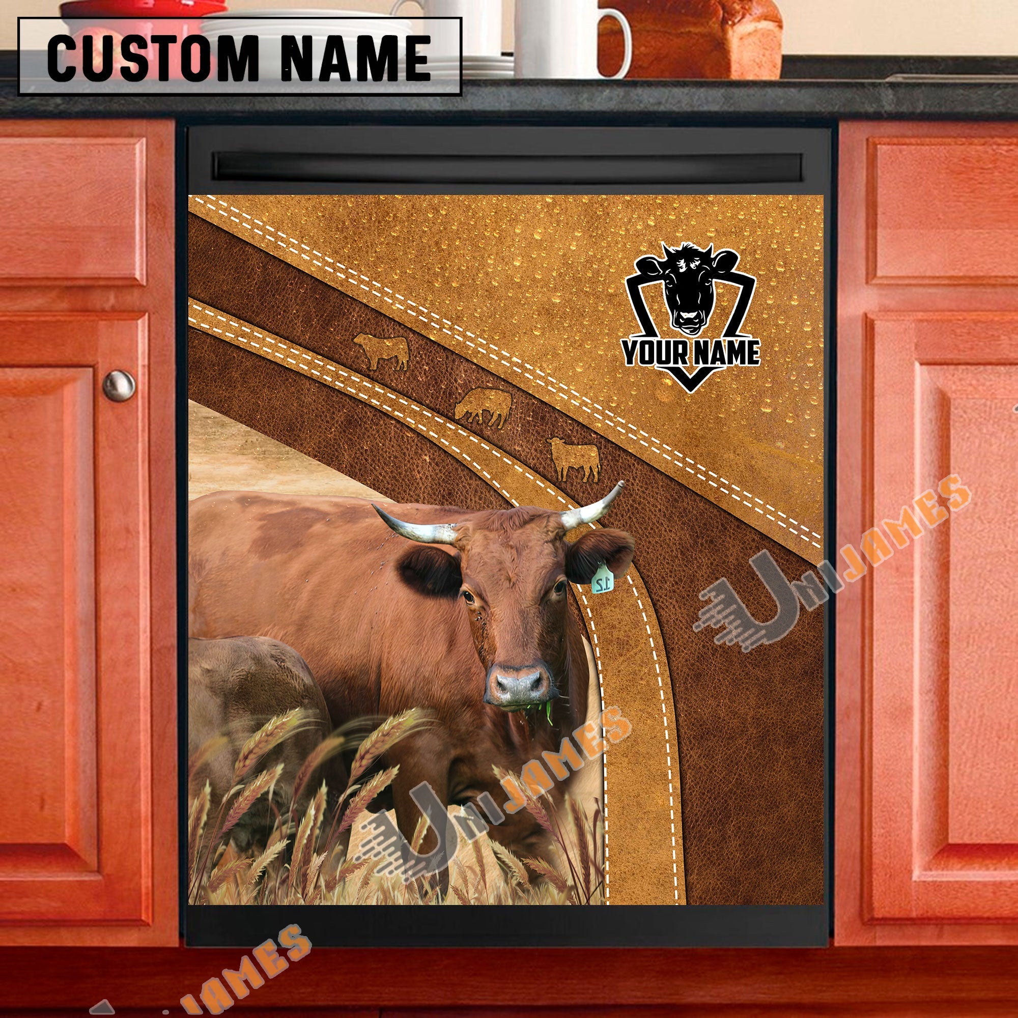 Dexter Brown Custom Name Dishwasher Door Cover