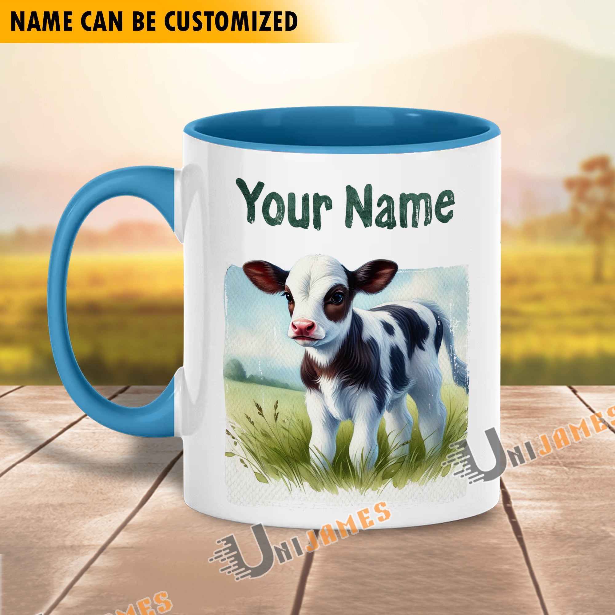 Holstein Personalized Name Two Tone Mug
