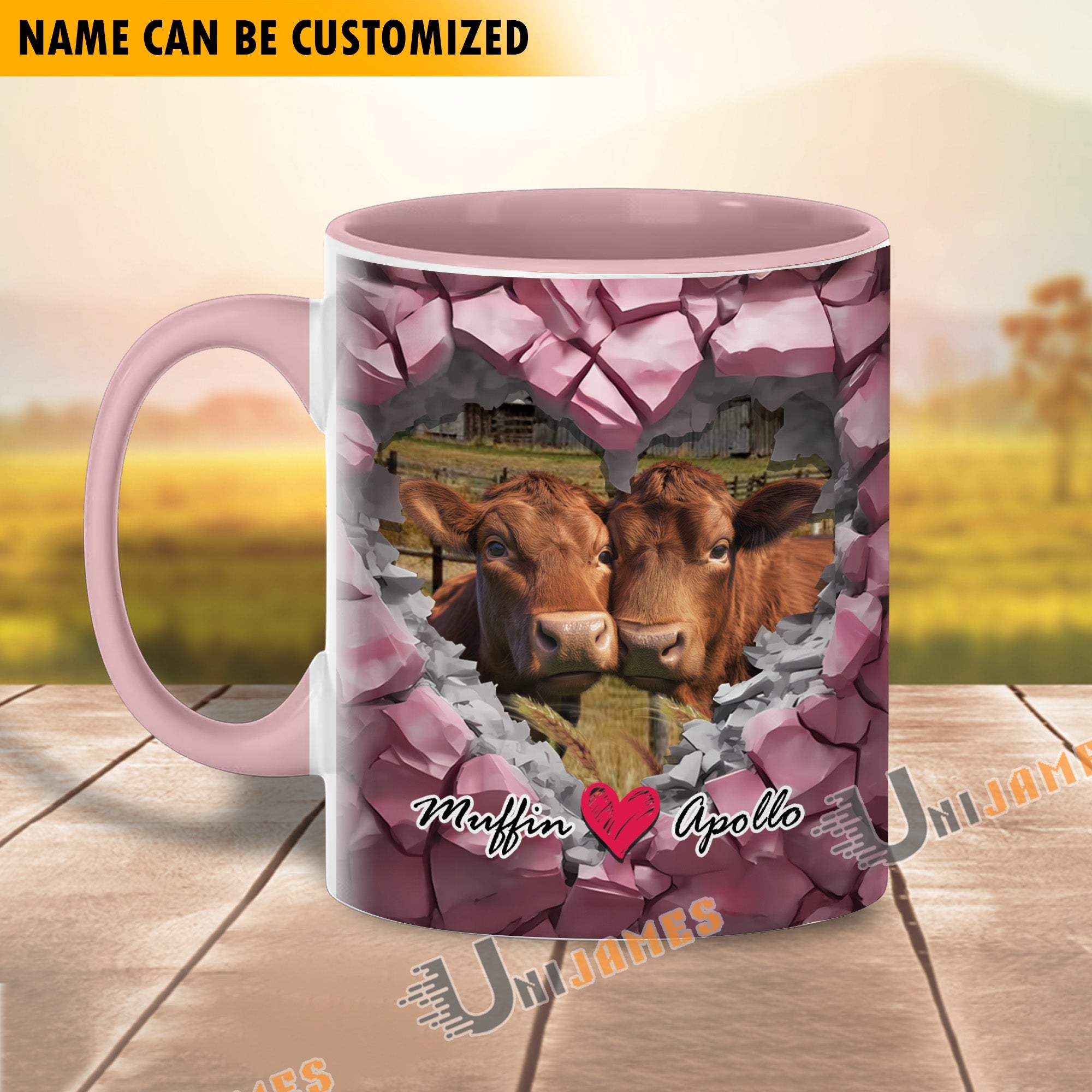 Beefmaster Couple Personalized Name Two Tone Mug