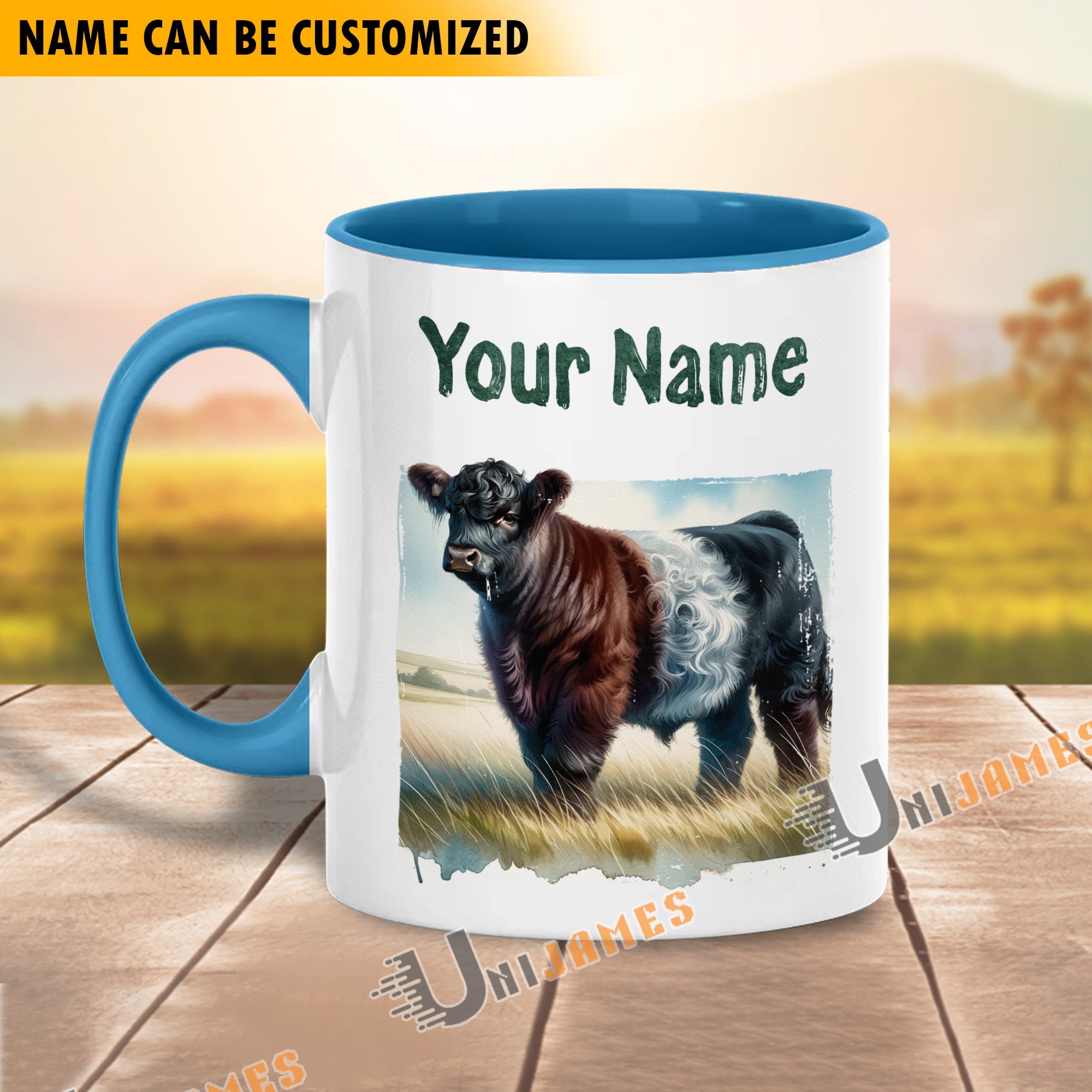 Belted Galloway Personalized Name Two Tone Mug