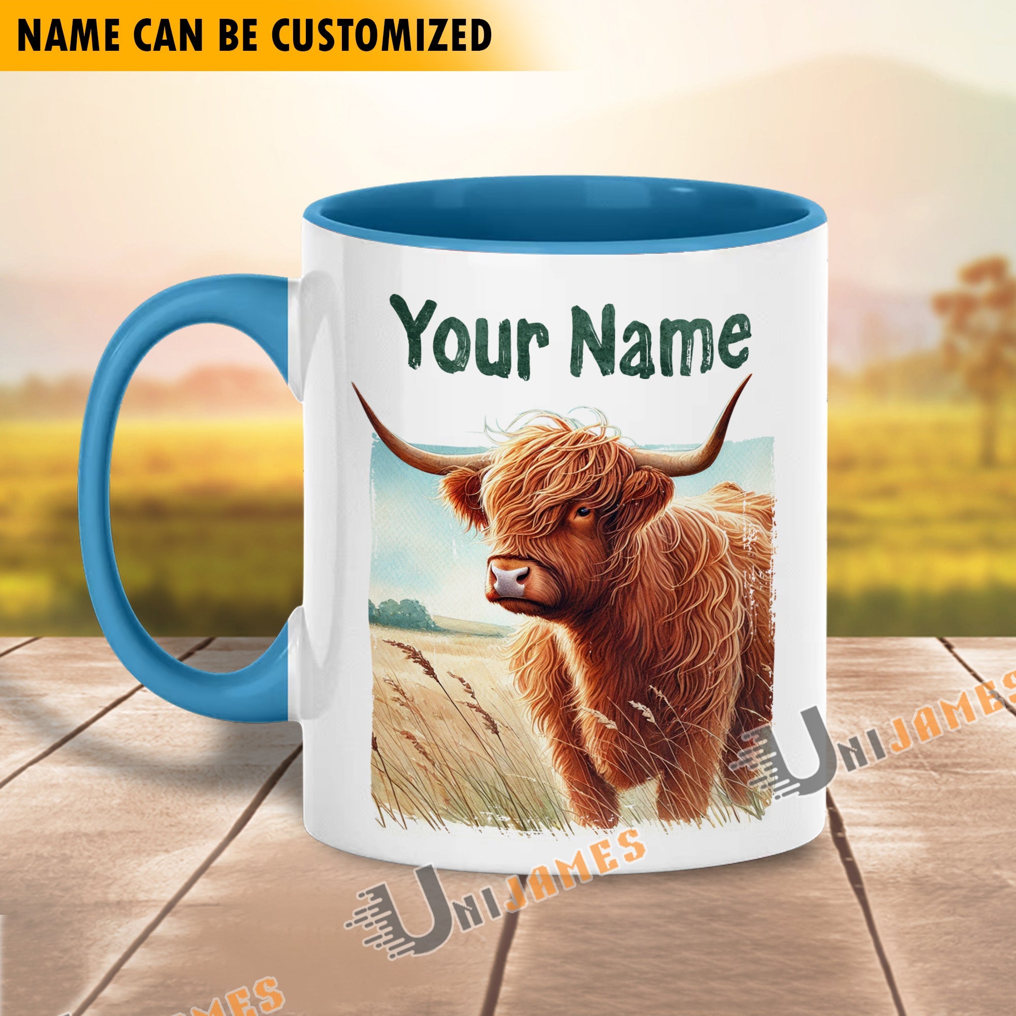 Highland Personalized Name Two Tone Mug