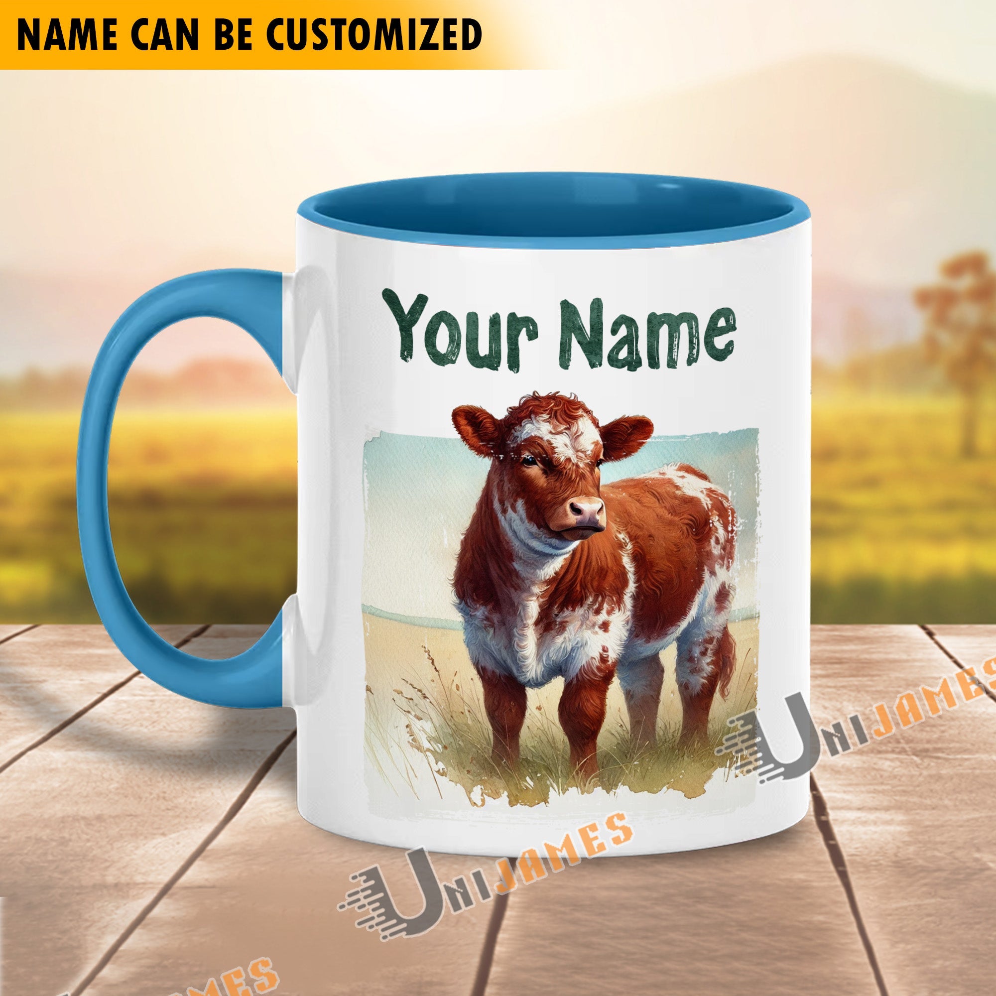 Shorthorn Personalized Name Two Tone Mug