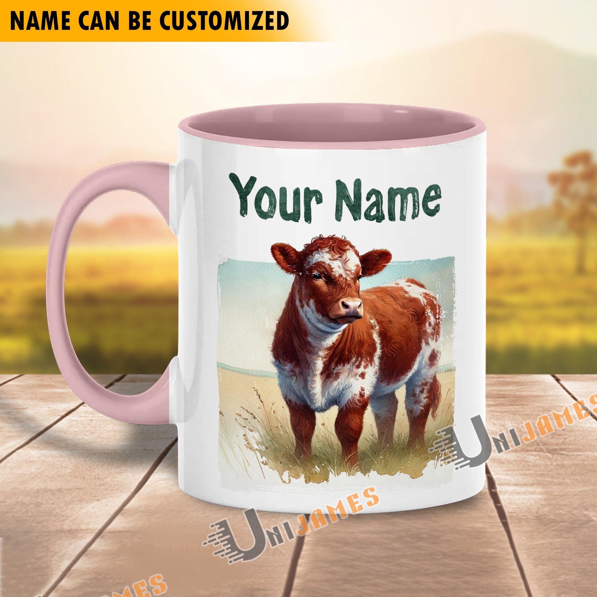 Shorthorn Personalized Name Two Tone Mug