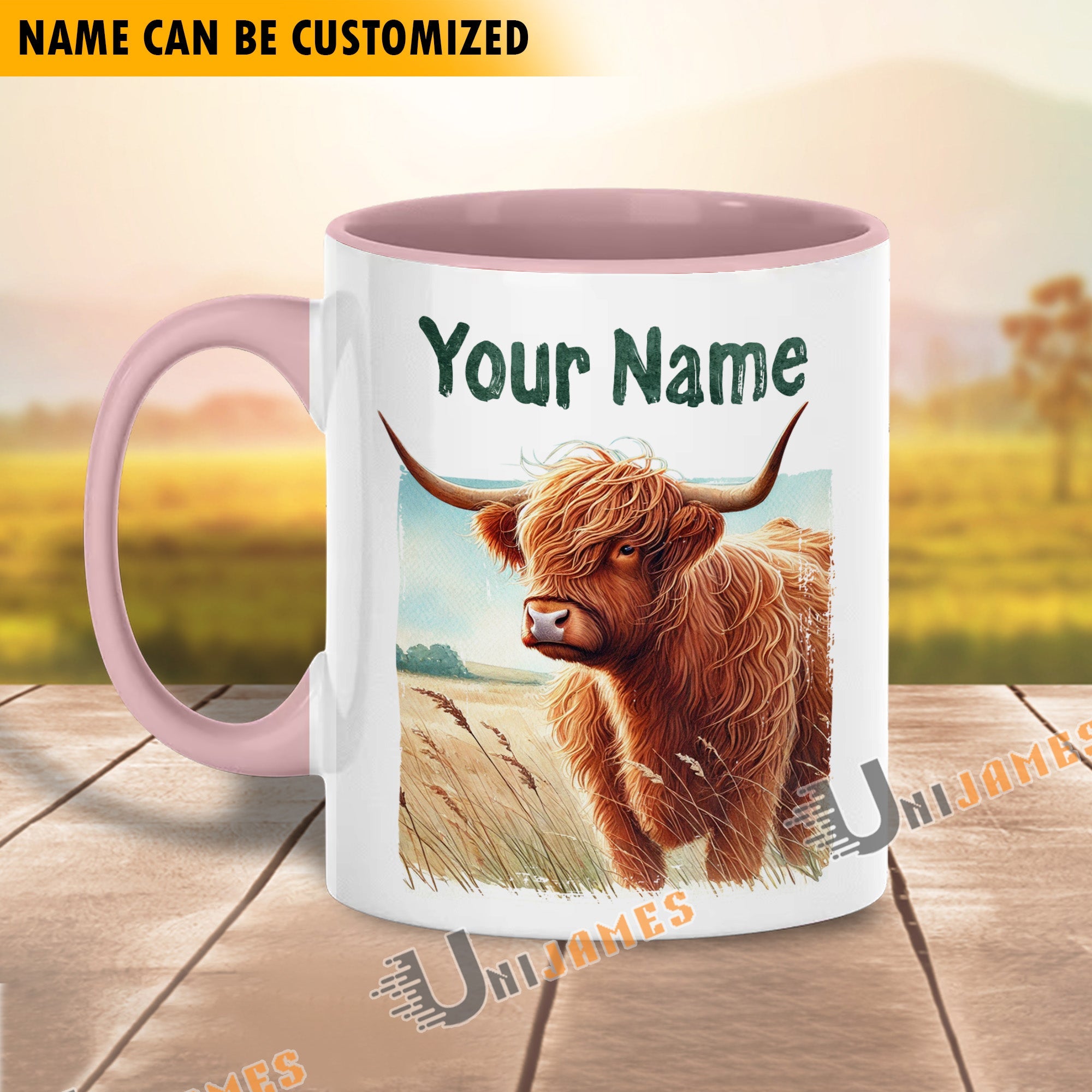 Highland Personalized Name Two Tone Mug