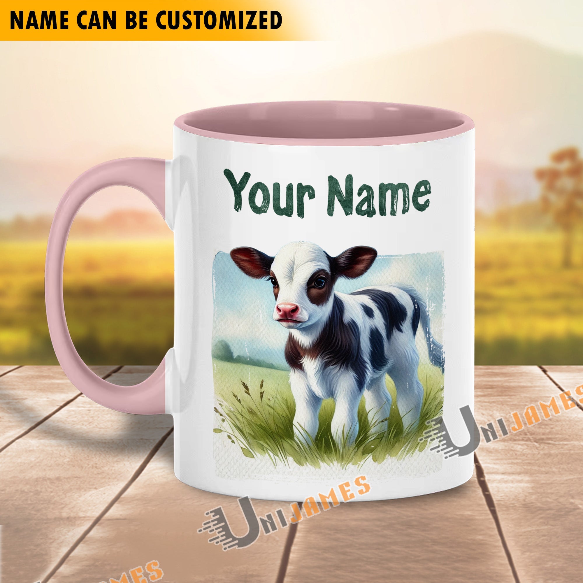 Holstein Personalized Name Two Tone Mug