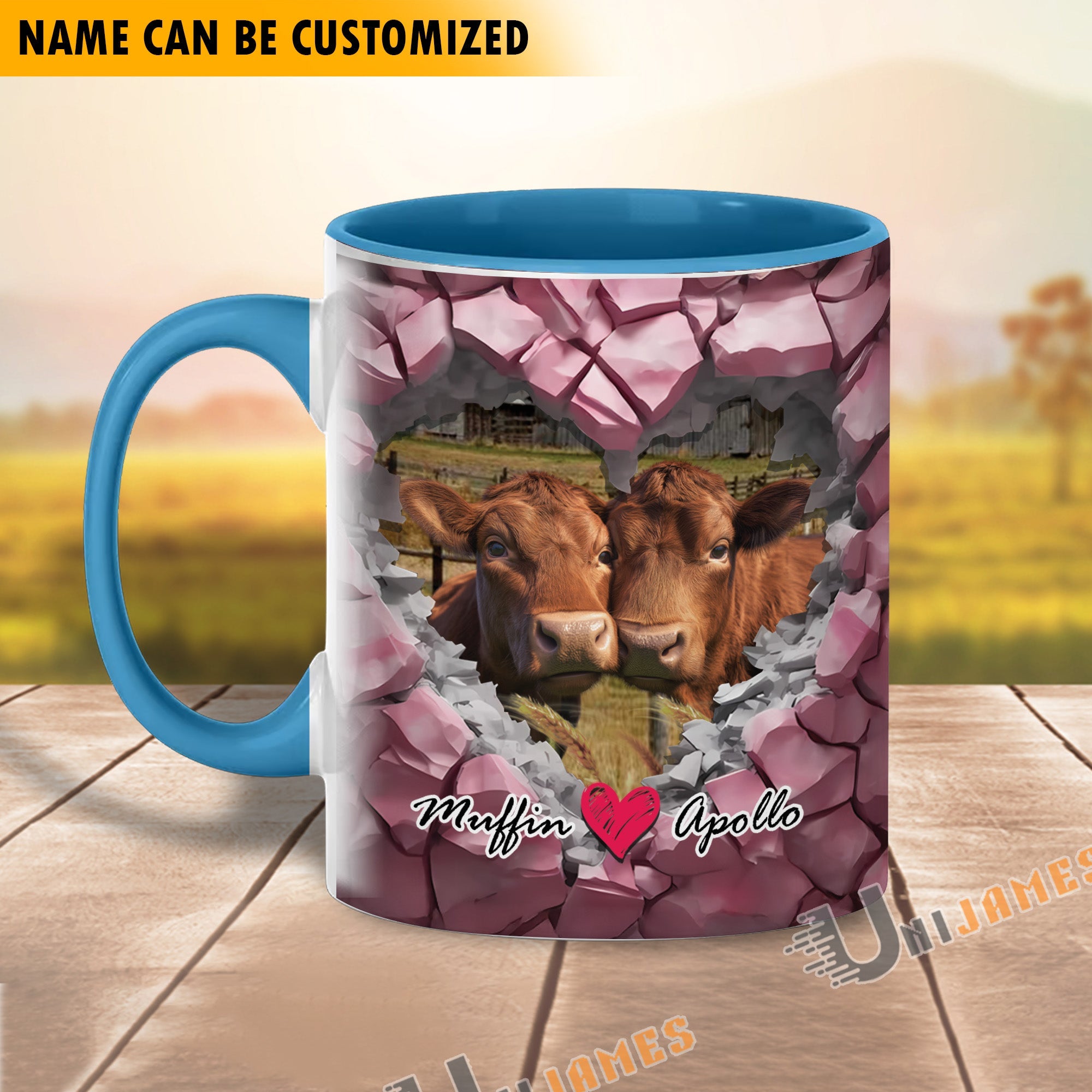 Beefmaster Couple Personalized Name Two Tone Mug