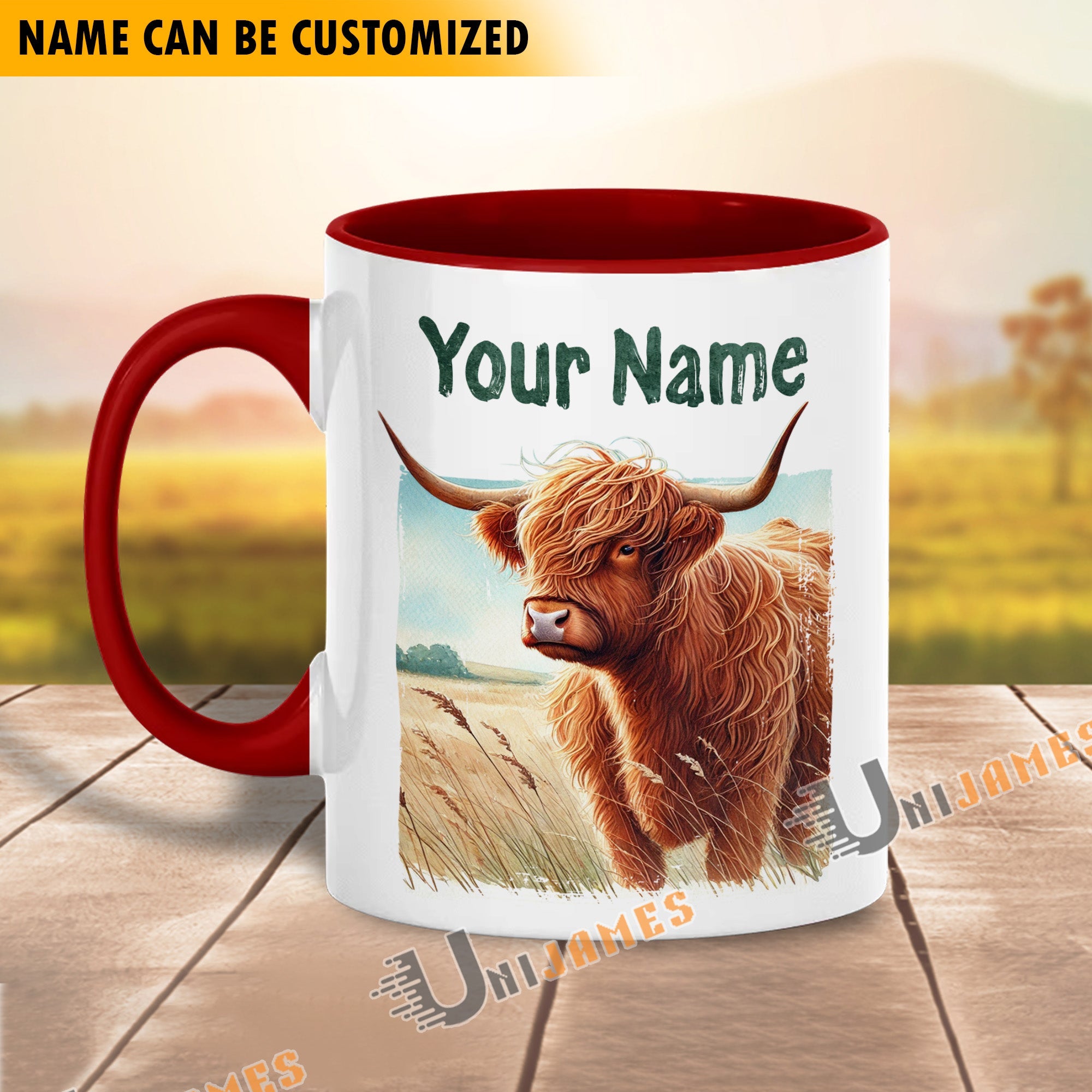 Highland Personalized Name Two Tone Mug
