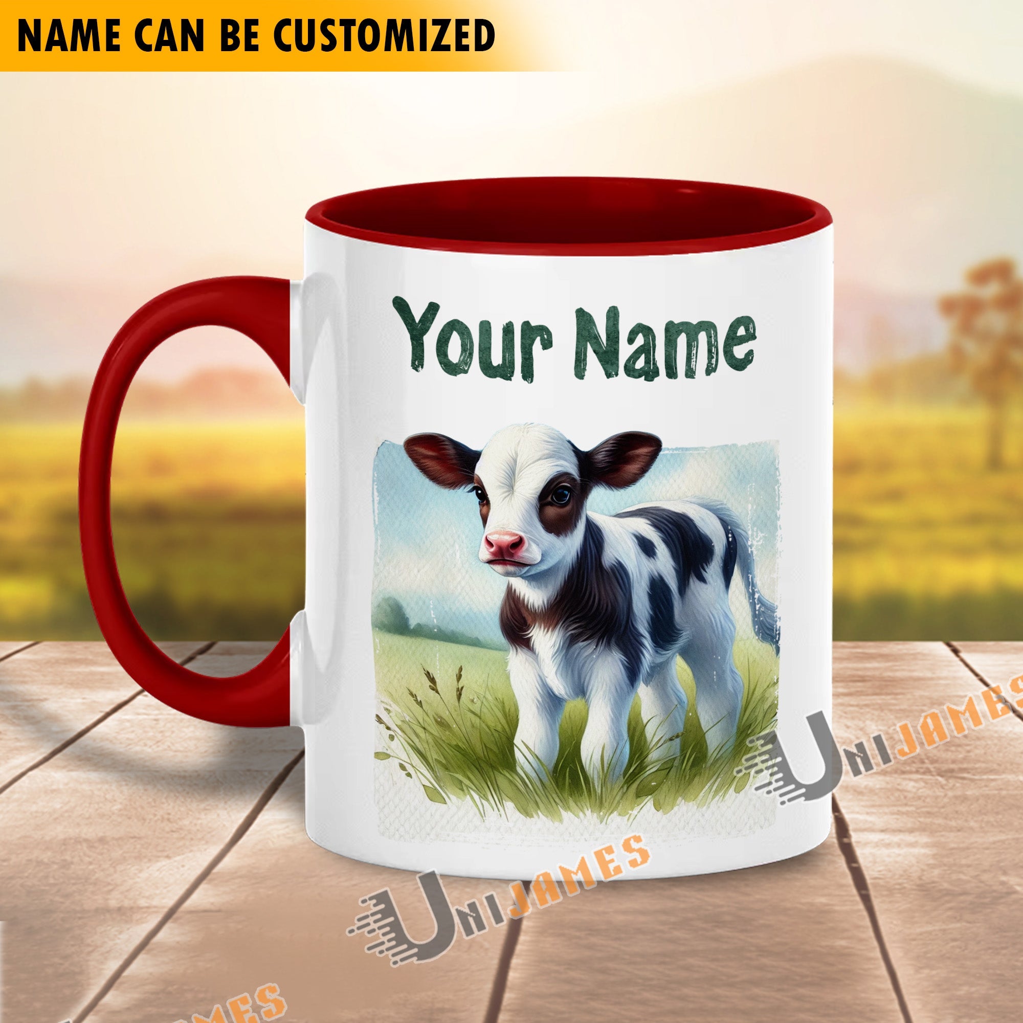 Holstein Personalized Name Two Tone Mug