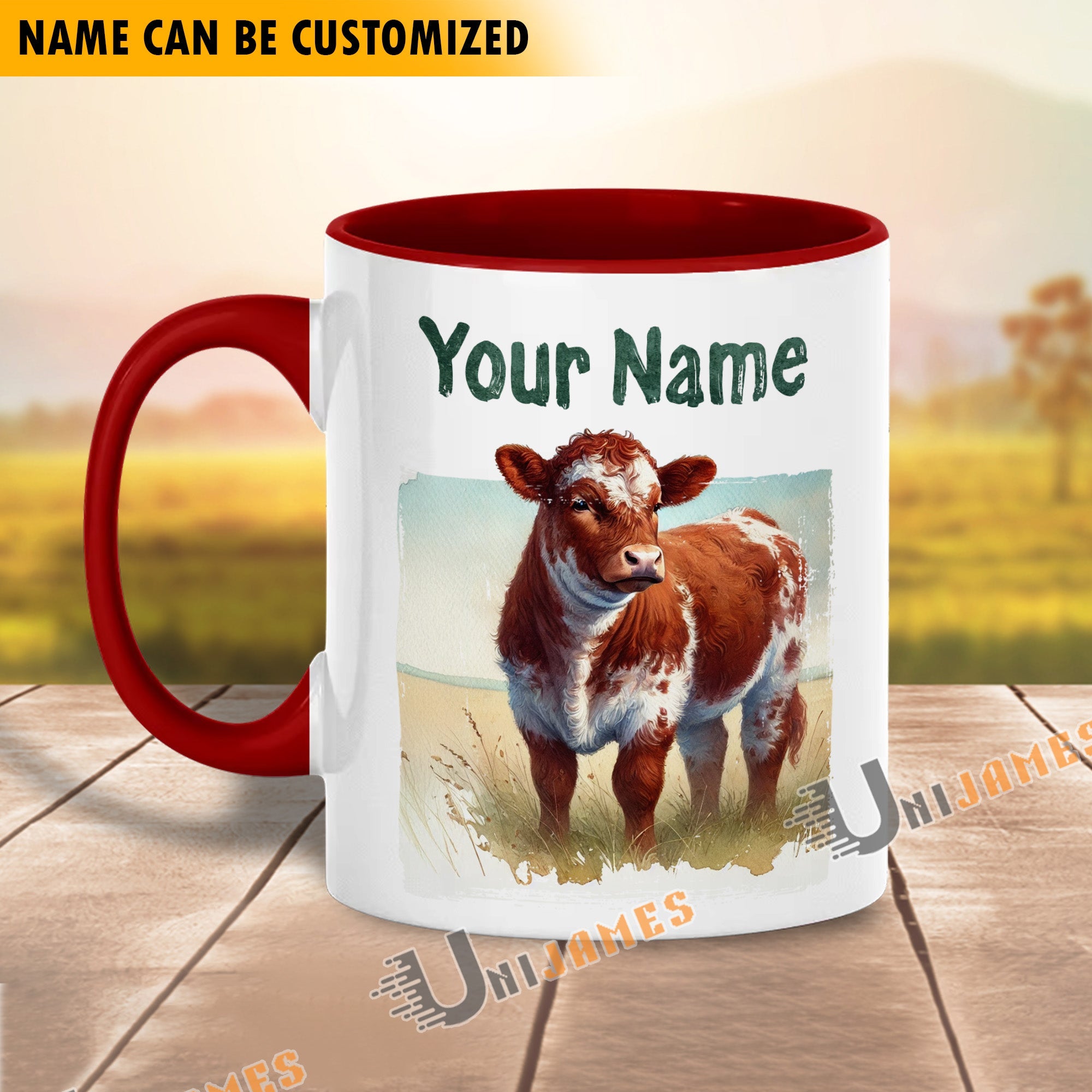 Shorthorn Personalized Name Two Tone Mug
