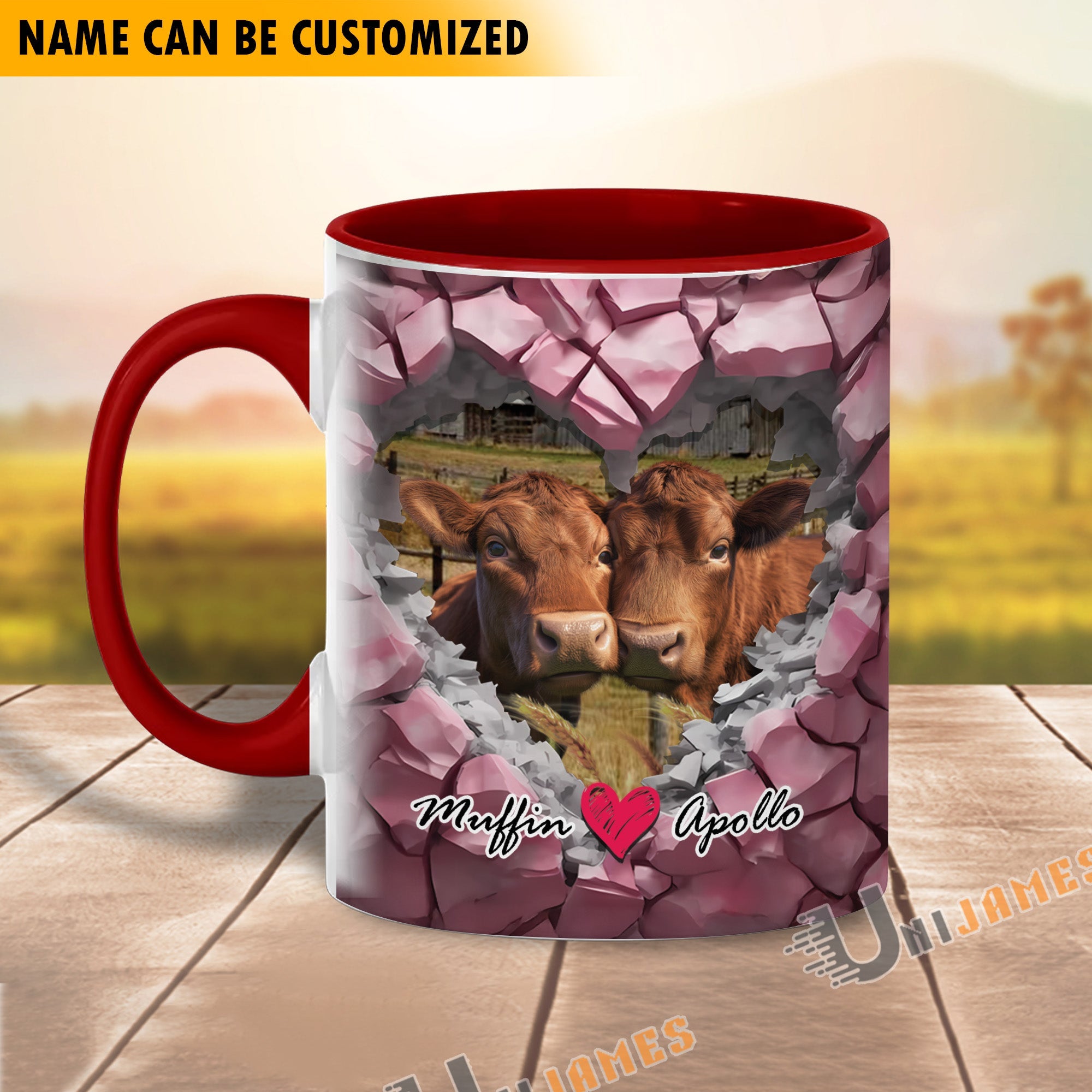 Beefmaster Couple Personalized Name Two Tone Mug