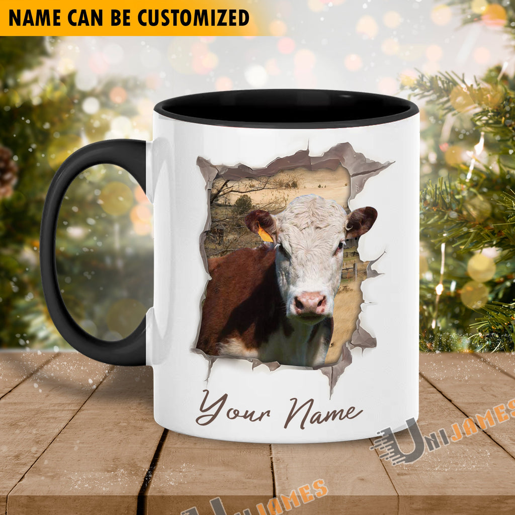 Hereford Funny Personalized Name Two Tone Mug