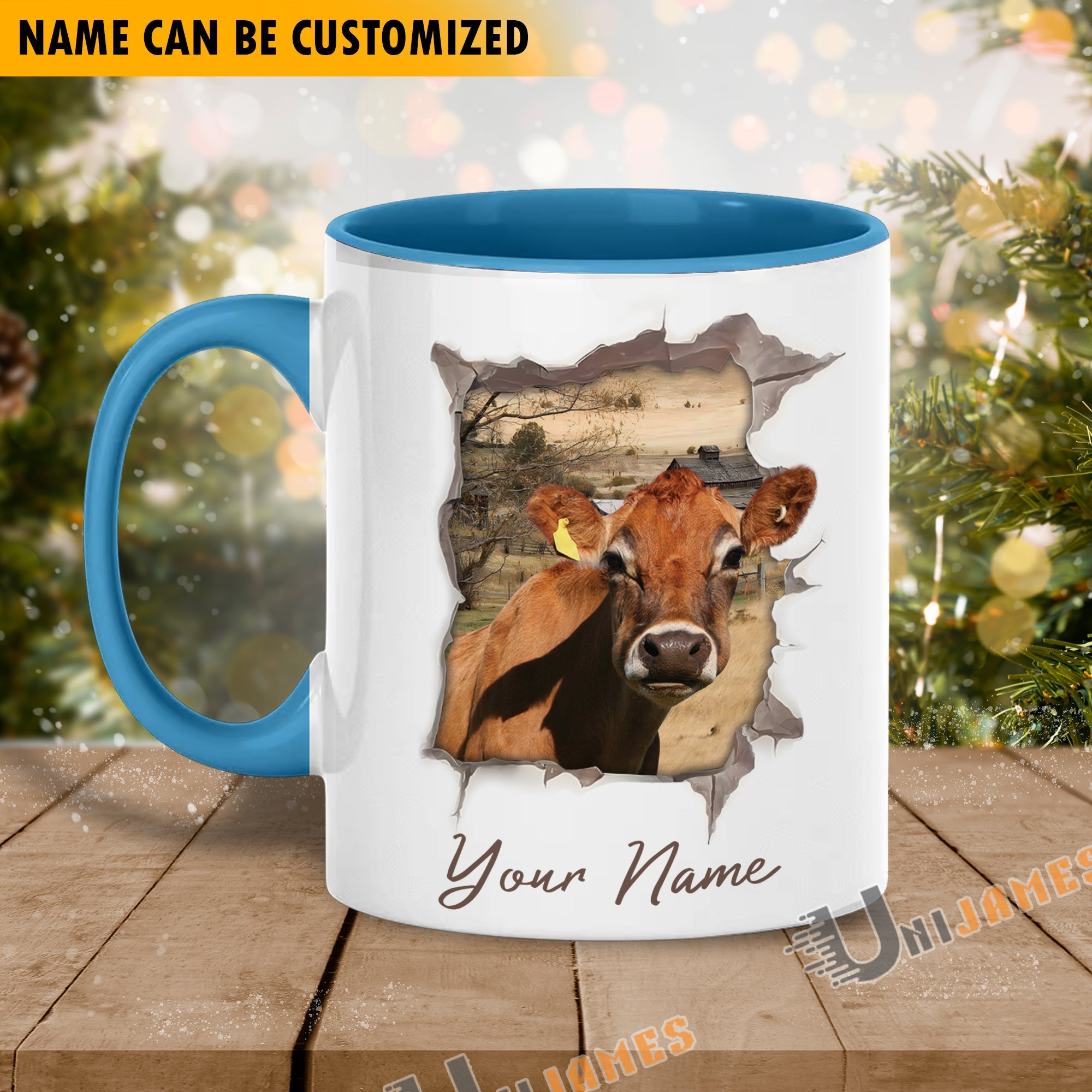 Jersey Funny Personalized Name Two Tone Mug