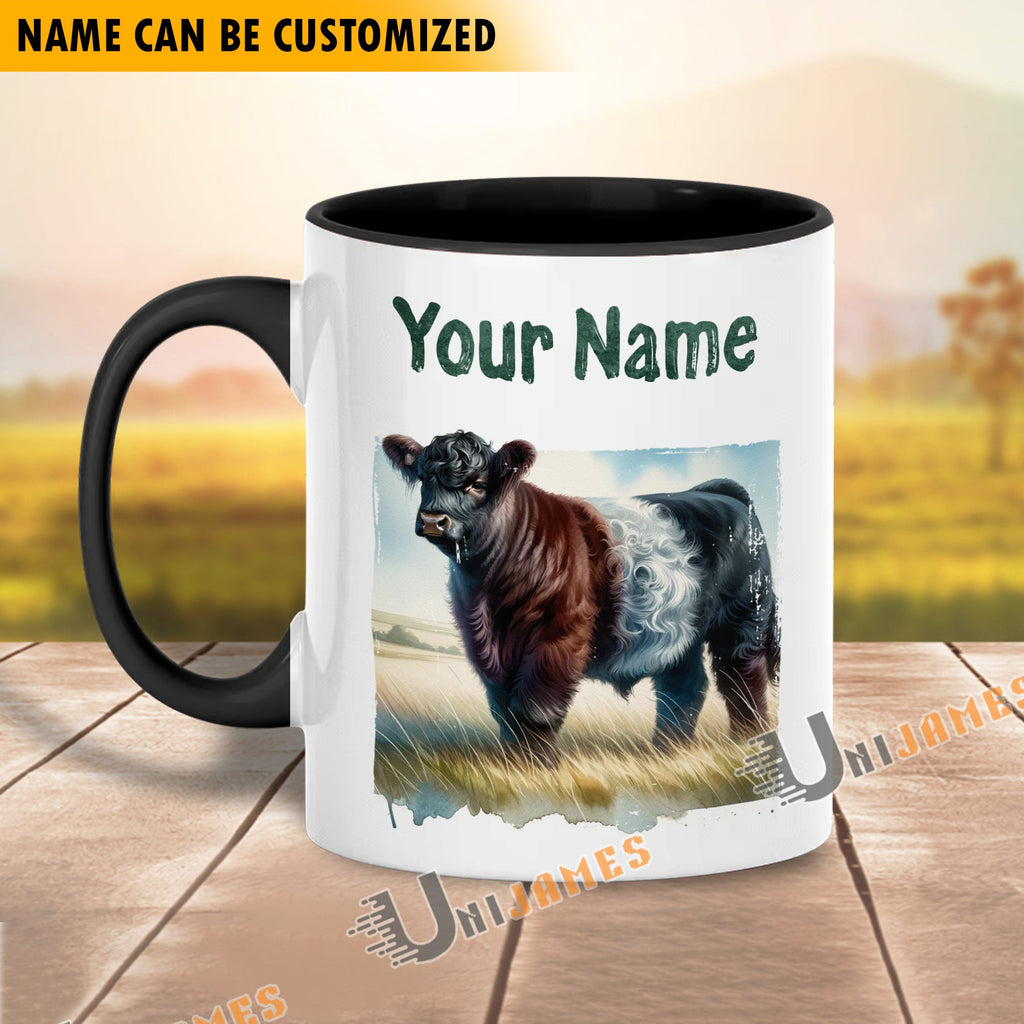 Belted Galloway Personalized Name Two Tone Mug