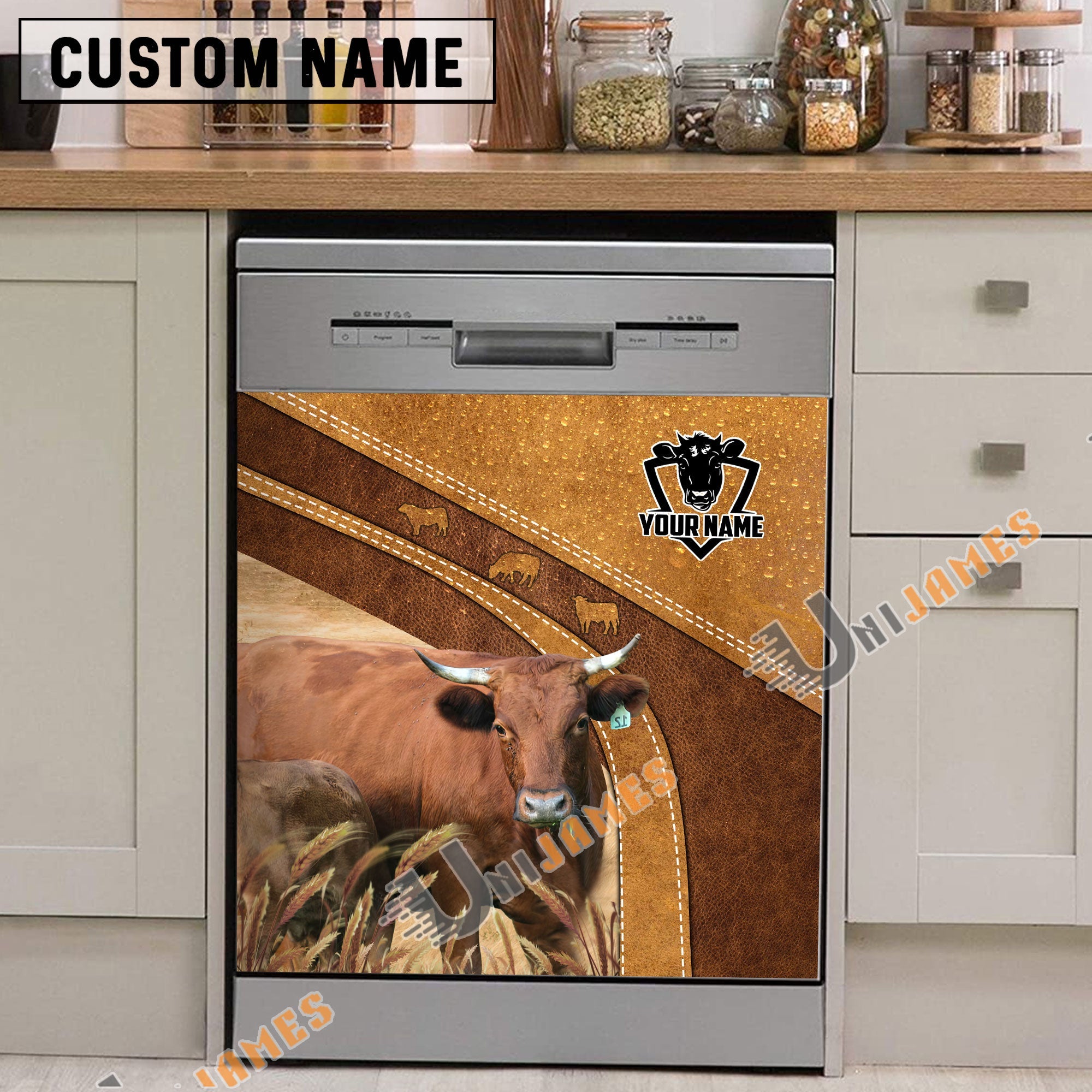 Dexter Brown Custom Name Dishwasher Door Cover