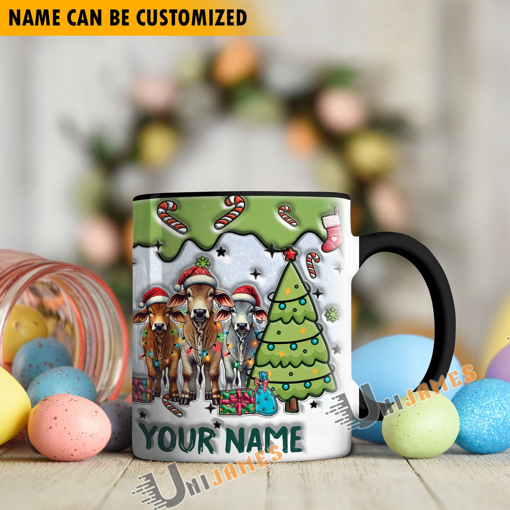 Beefmaster Christmas Personalized Name Two Tone Mug
