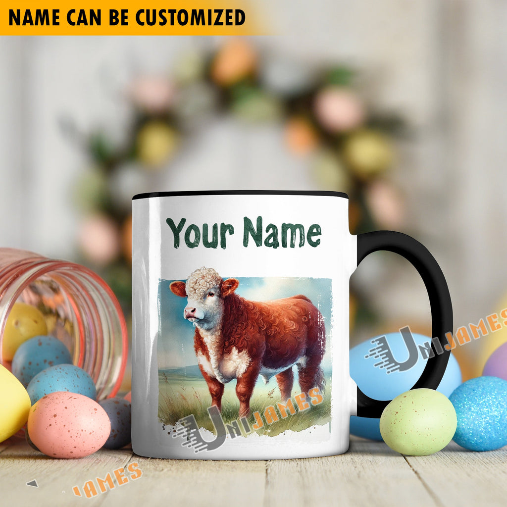 Hereford Personalized Name Two Tone Mug
