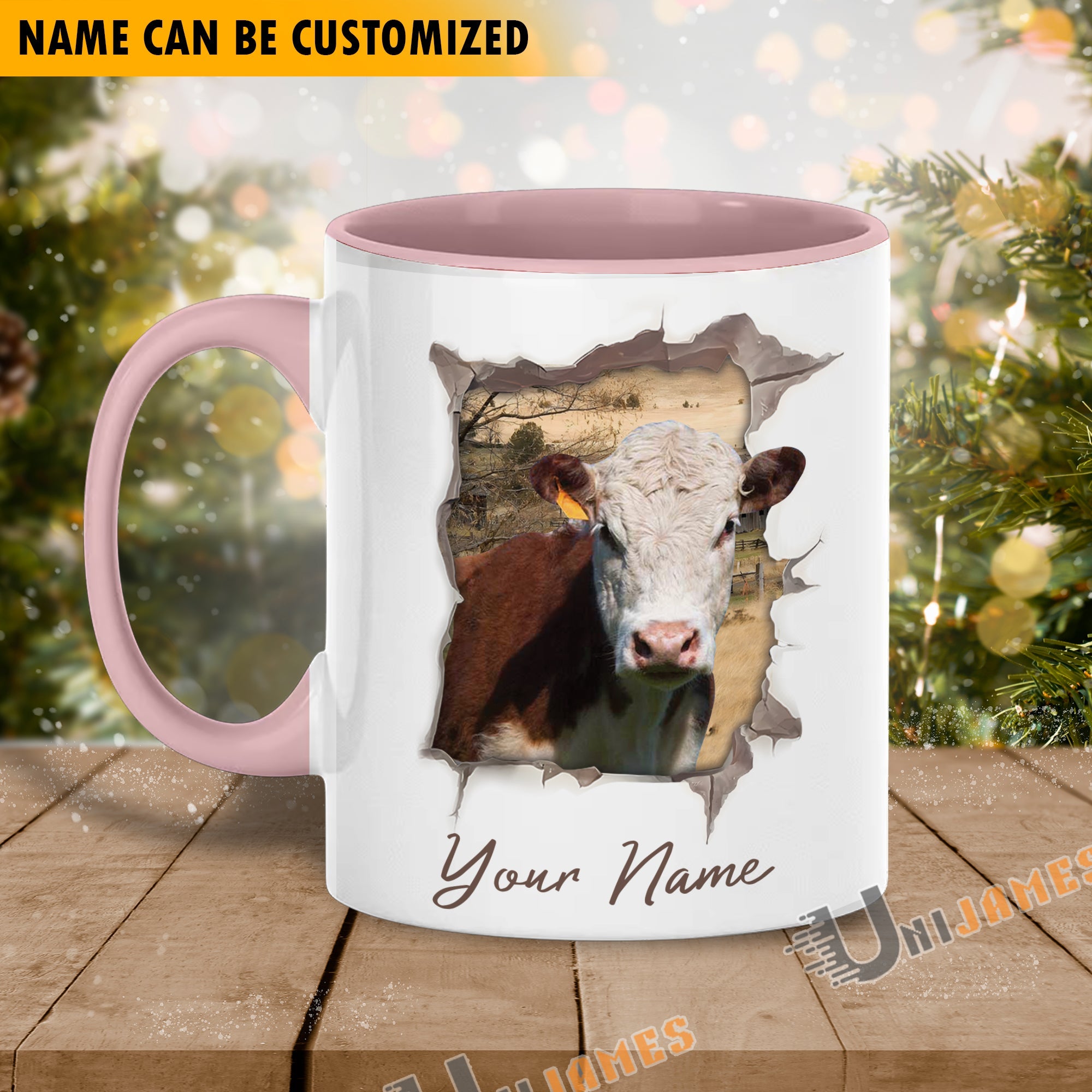 Hereford Funny Personalized Name Two Tone Mug