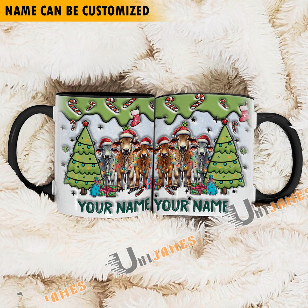 Beefmaster Christmas Personalized Name Two Tone Mug