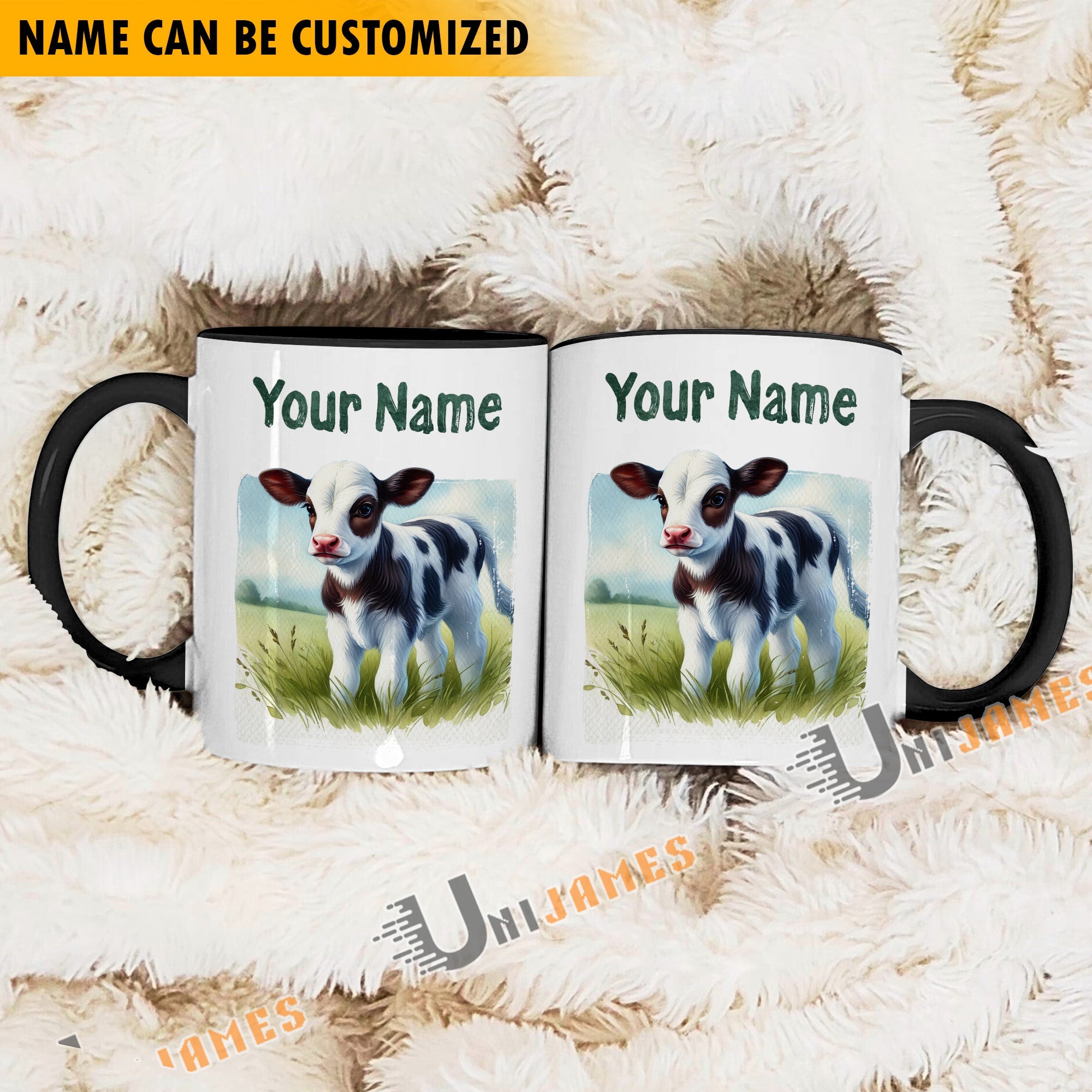 Holstein Personalized Name Two Tone Mug