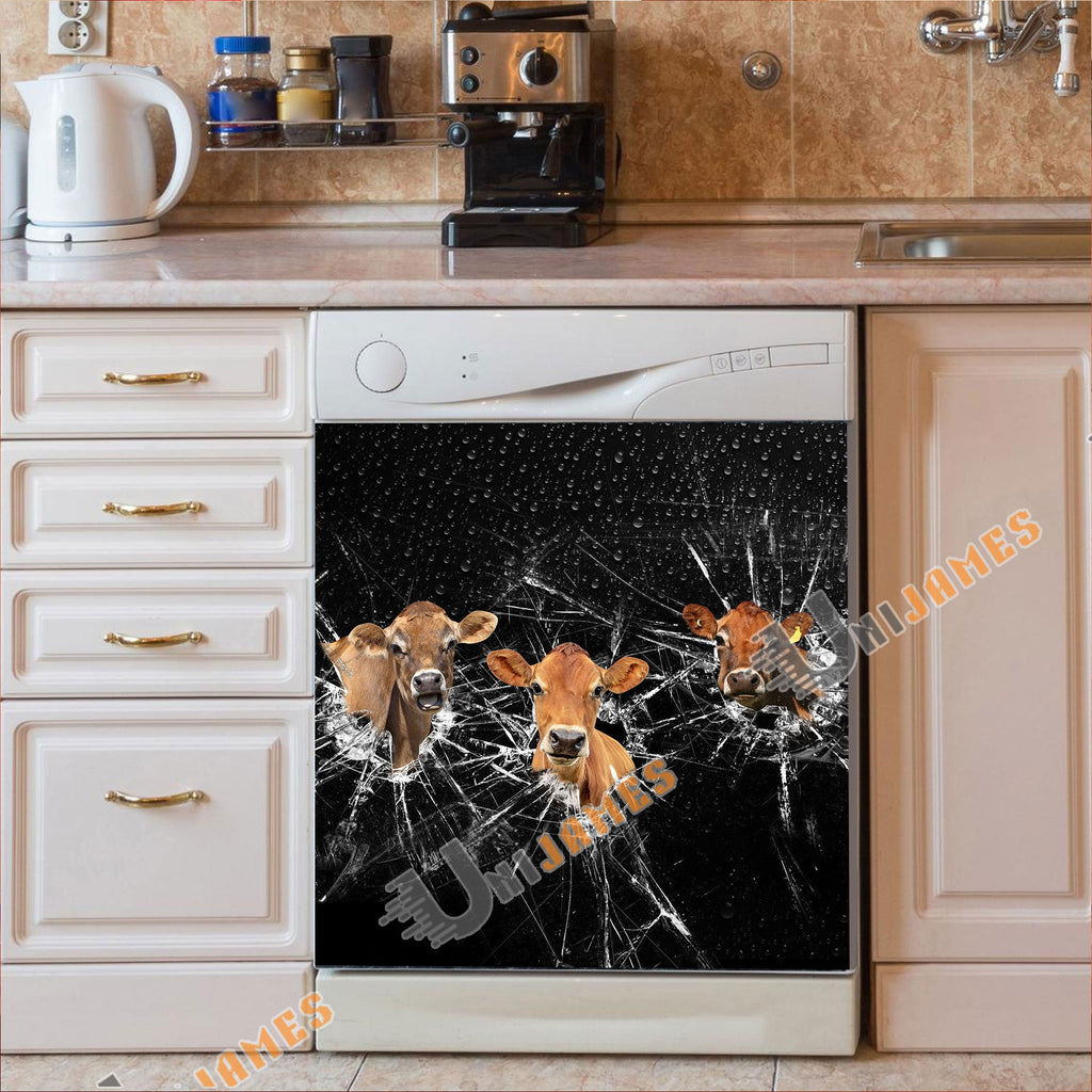Jersey Broken Glasses Dishwasher Door Cover