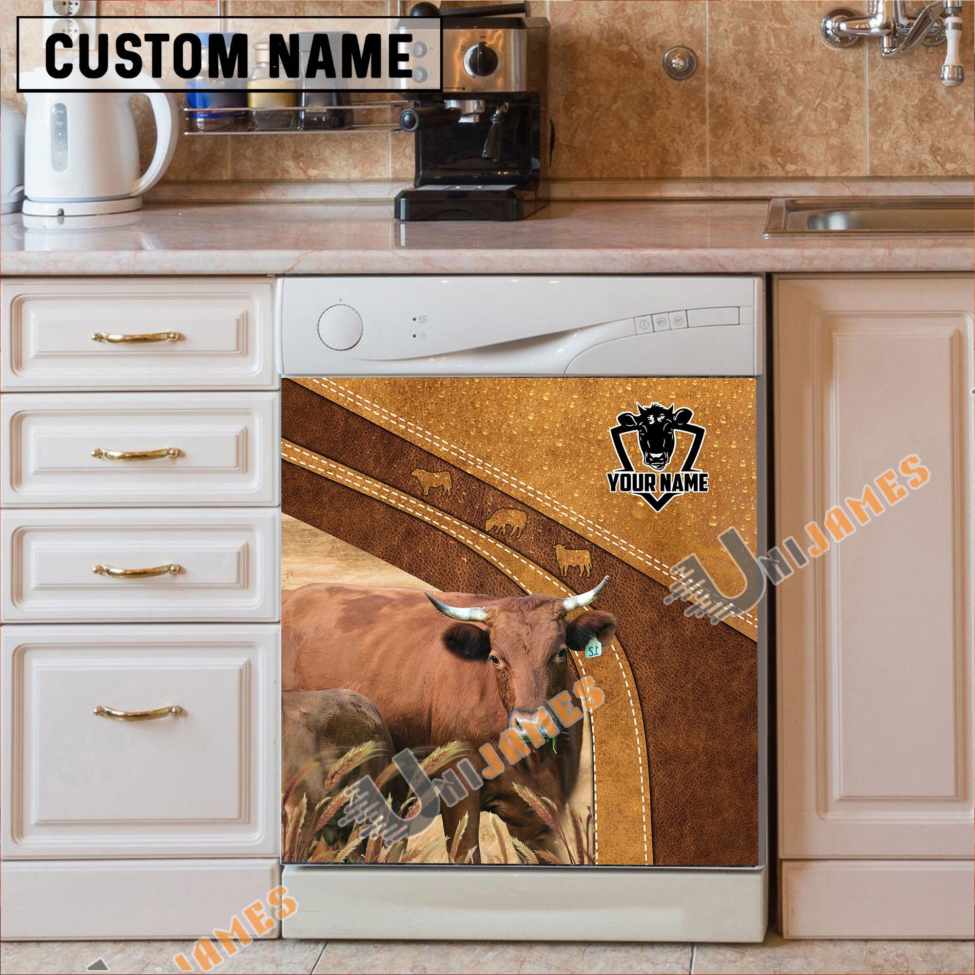 Dexter Brown Custom Name Dishwasher Door Cover