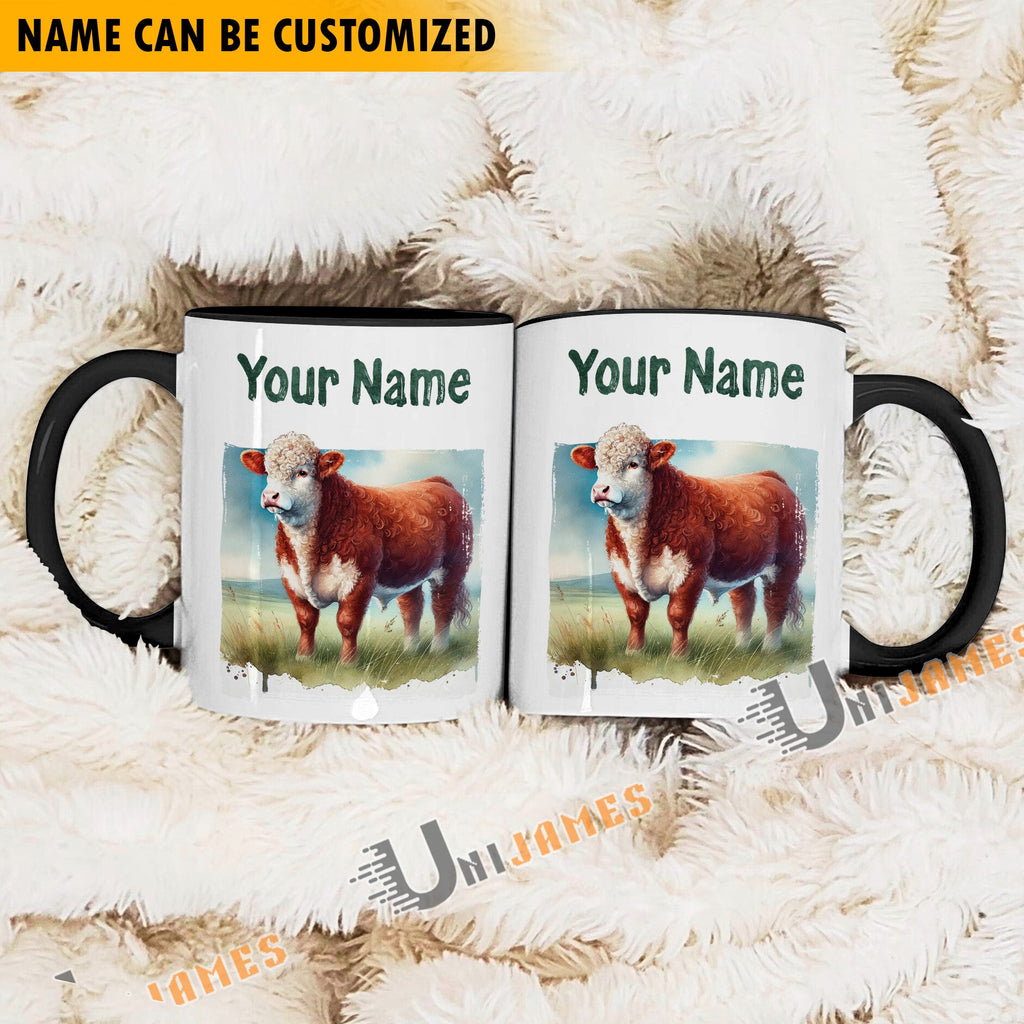 Hereford Personalized Name Two Tone Mug