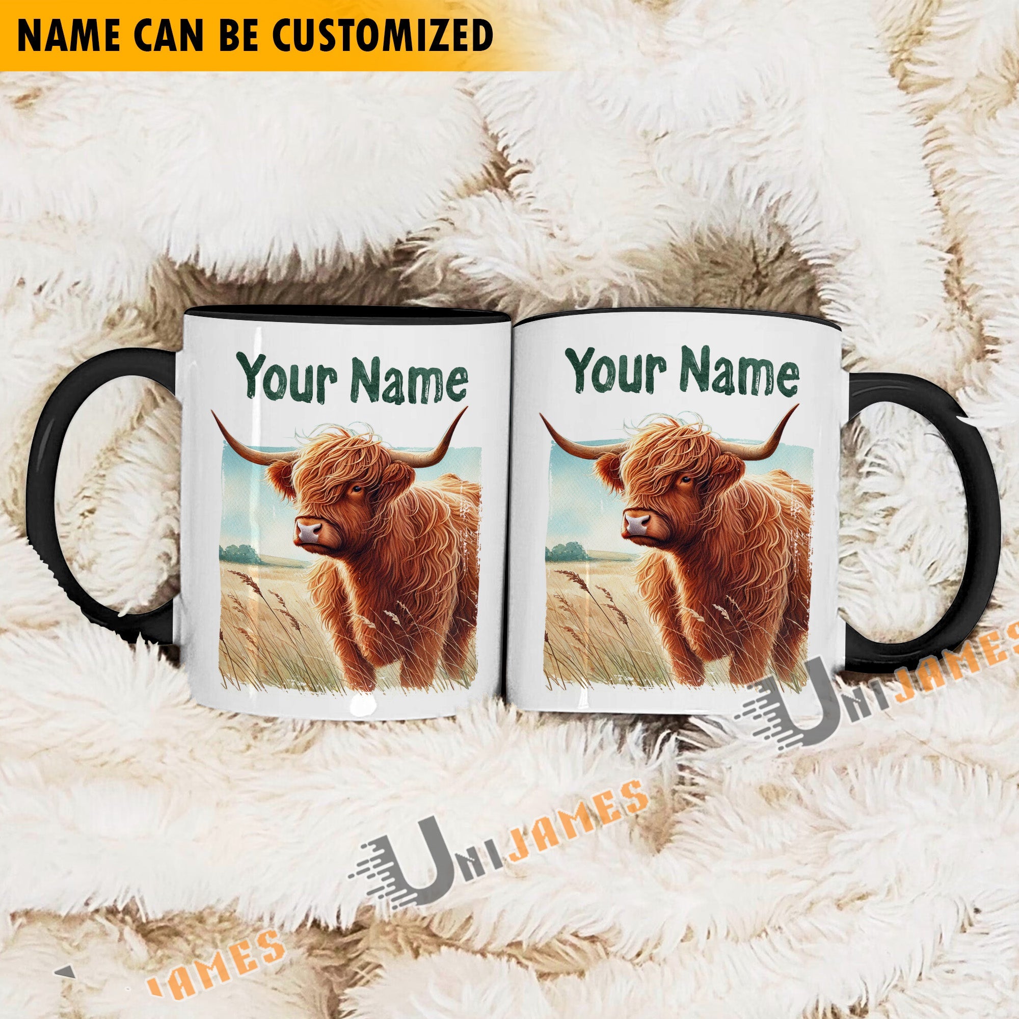 Highland Personalized Name Two Tone Mug