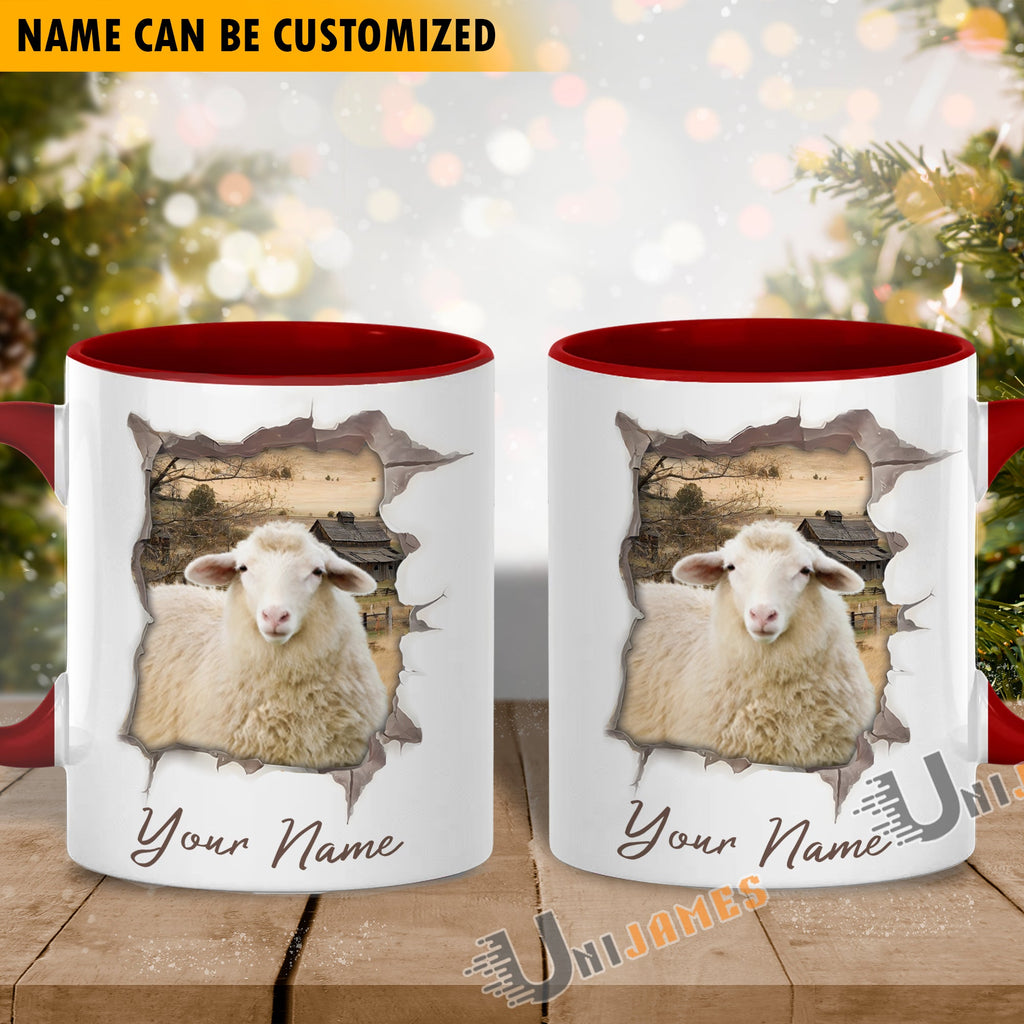 Sheep Funny Personalized Name Two Tone Mug