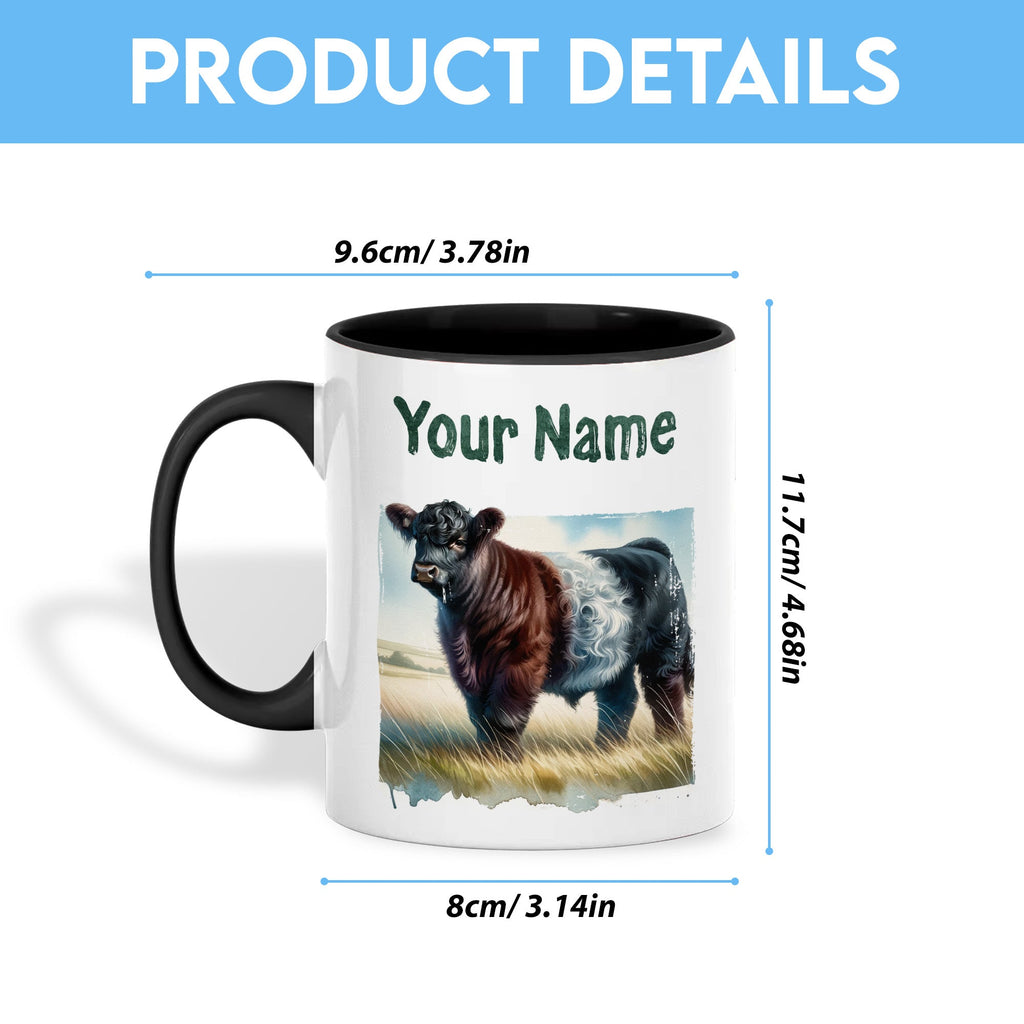 Belted Galloway Personalized Name Two Tone Mug
