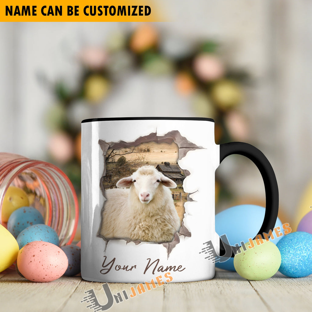 Sheep Funny Personalized Name Two Tone Mug