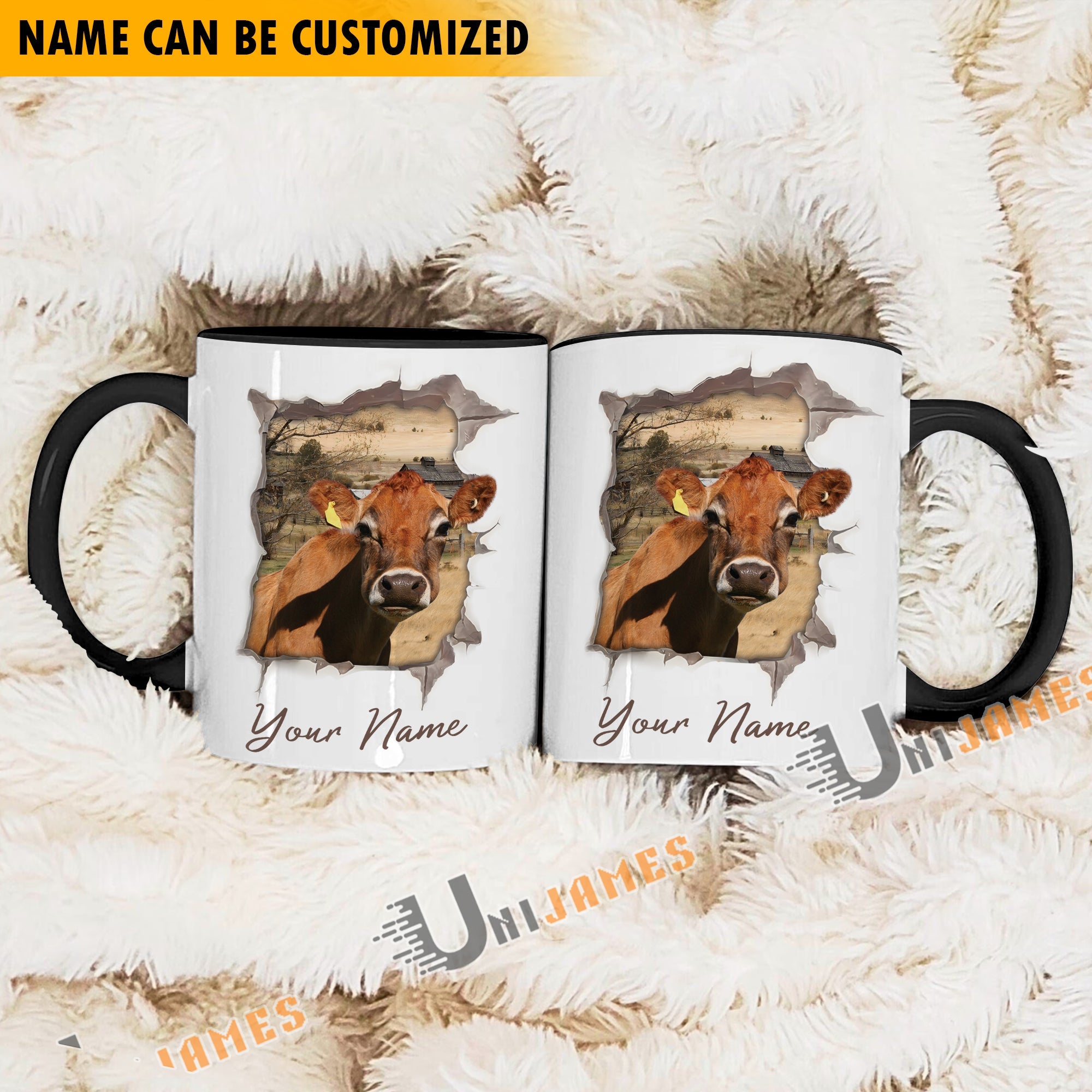 Jersey Funny Personalized Name Two Tone Mug
