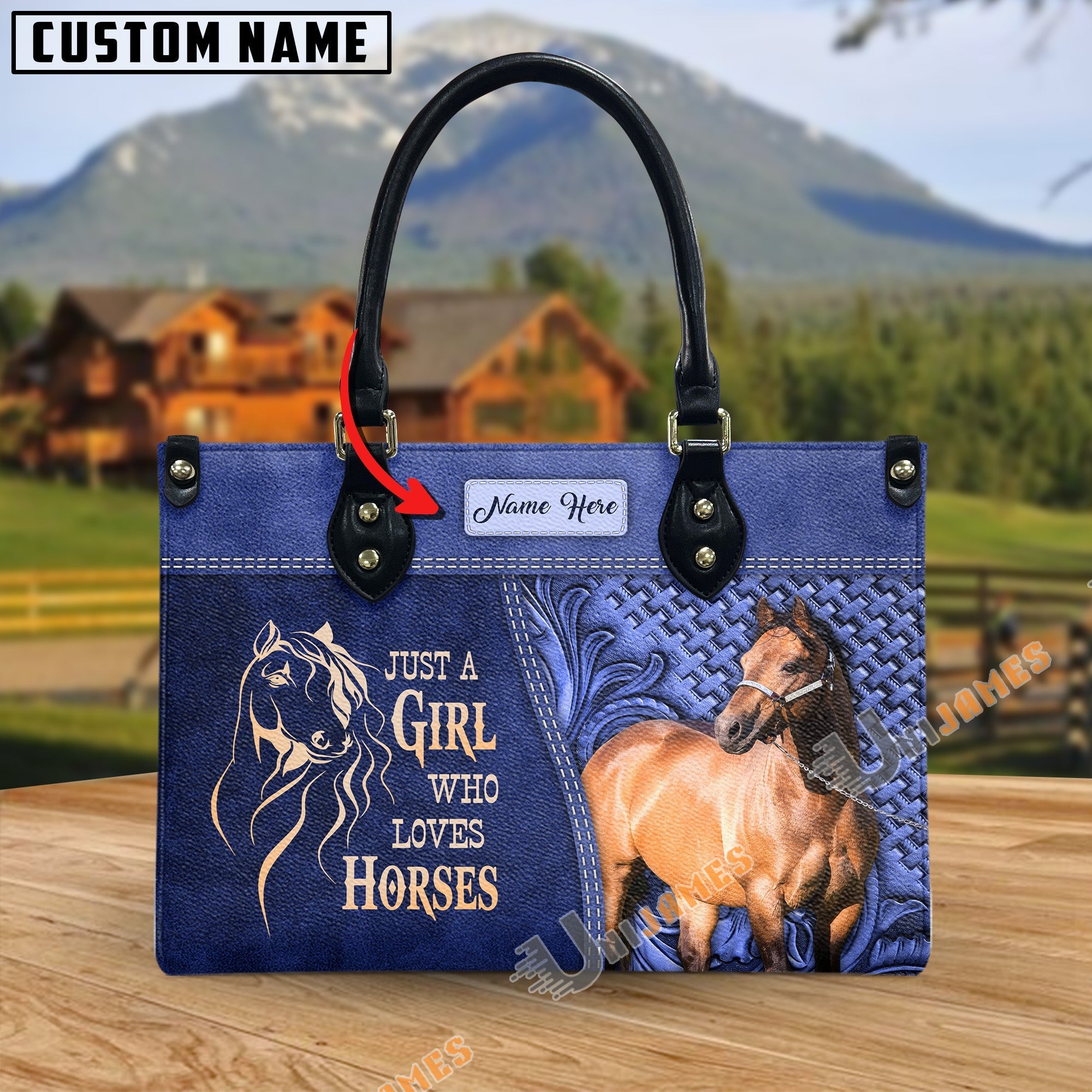 Just A Girl Who Loves Horses Personalized Leather Bag