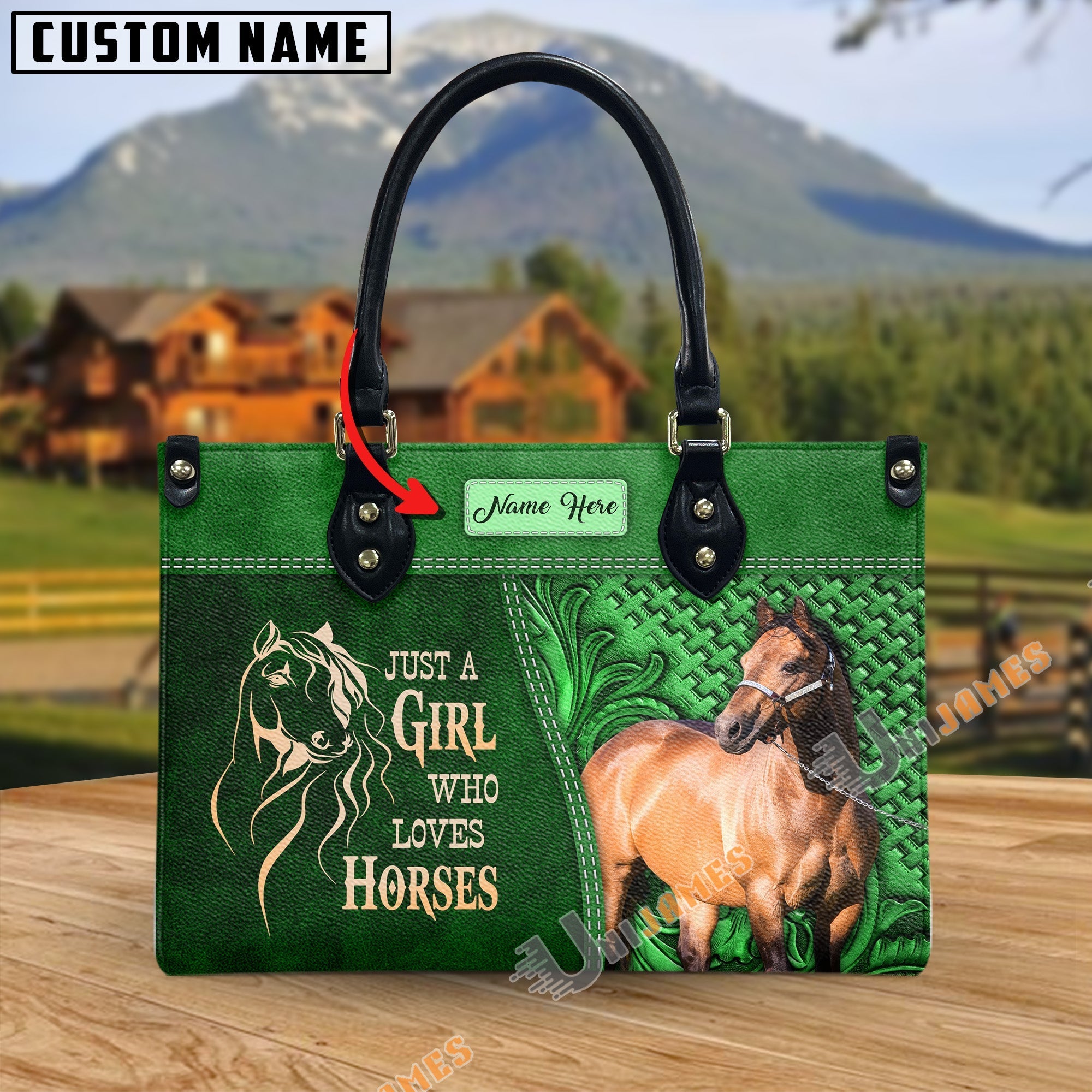 Just A Girl Who Loves Horses Personalized Leather Bag