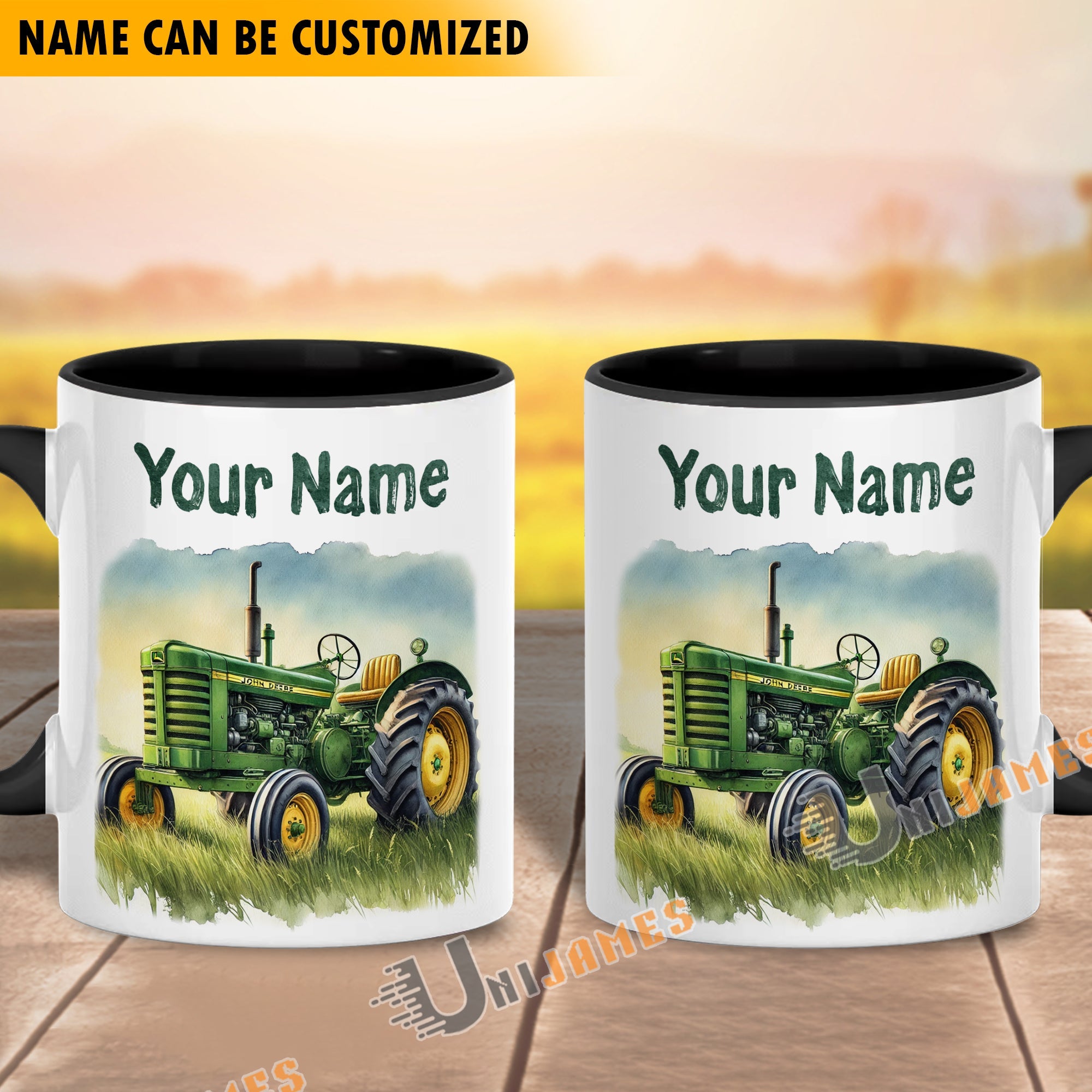 Tractor Personalized Name Two Tone Mug
