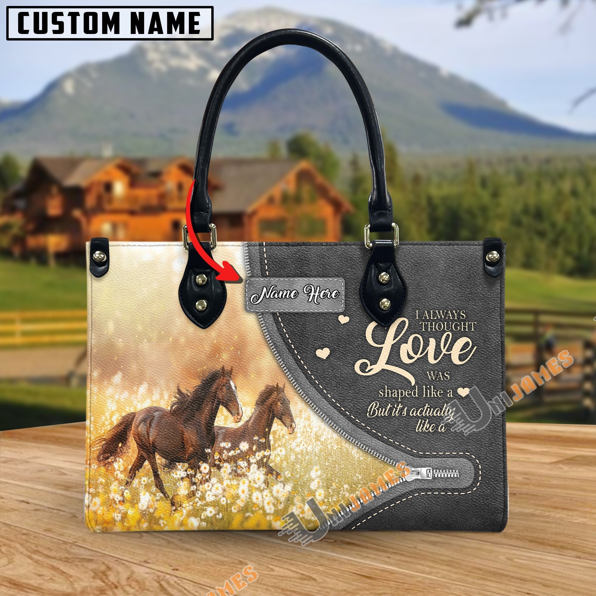 Horses I Always Thought Love Personalized Leather Bag