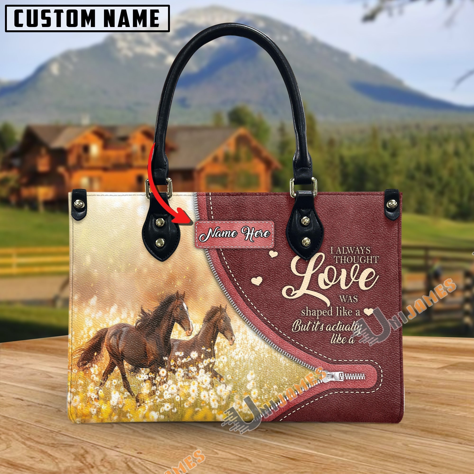 Horses I Always Thought Love Personalized Leather Bag