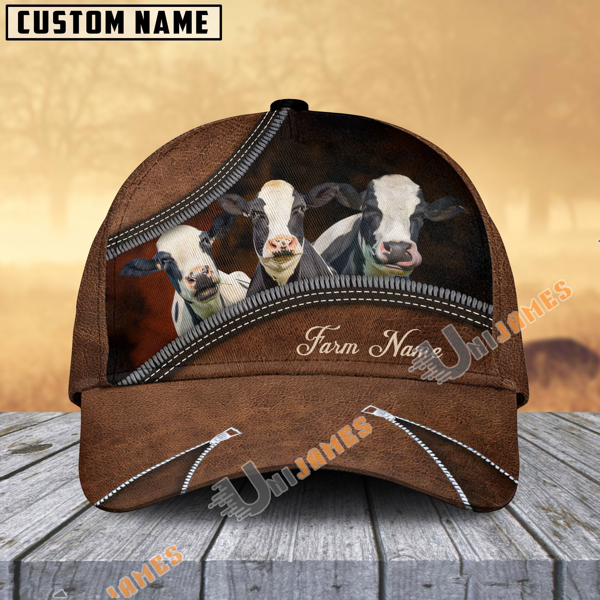 Happiness Holstein Customized Farm Name 3D Classic Cap