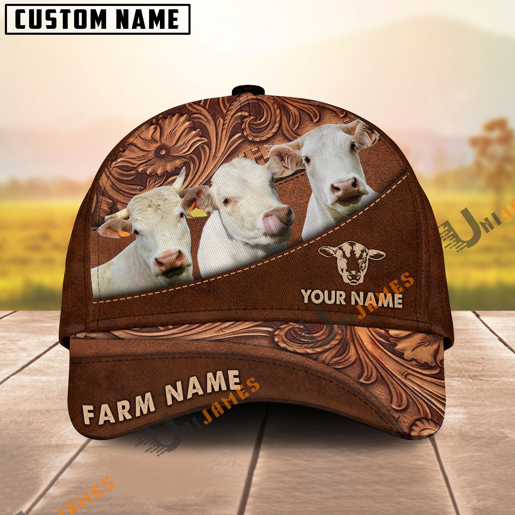 Charolais Farming Life Customized Name And Farm Name 3D Classic Cap