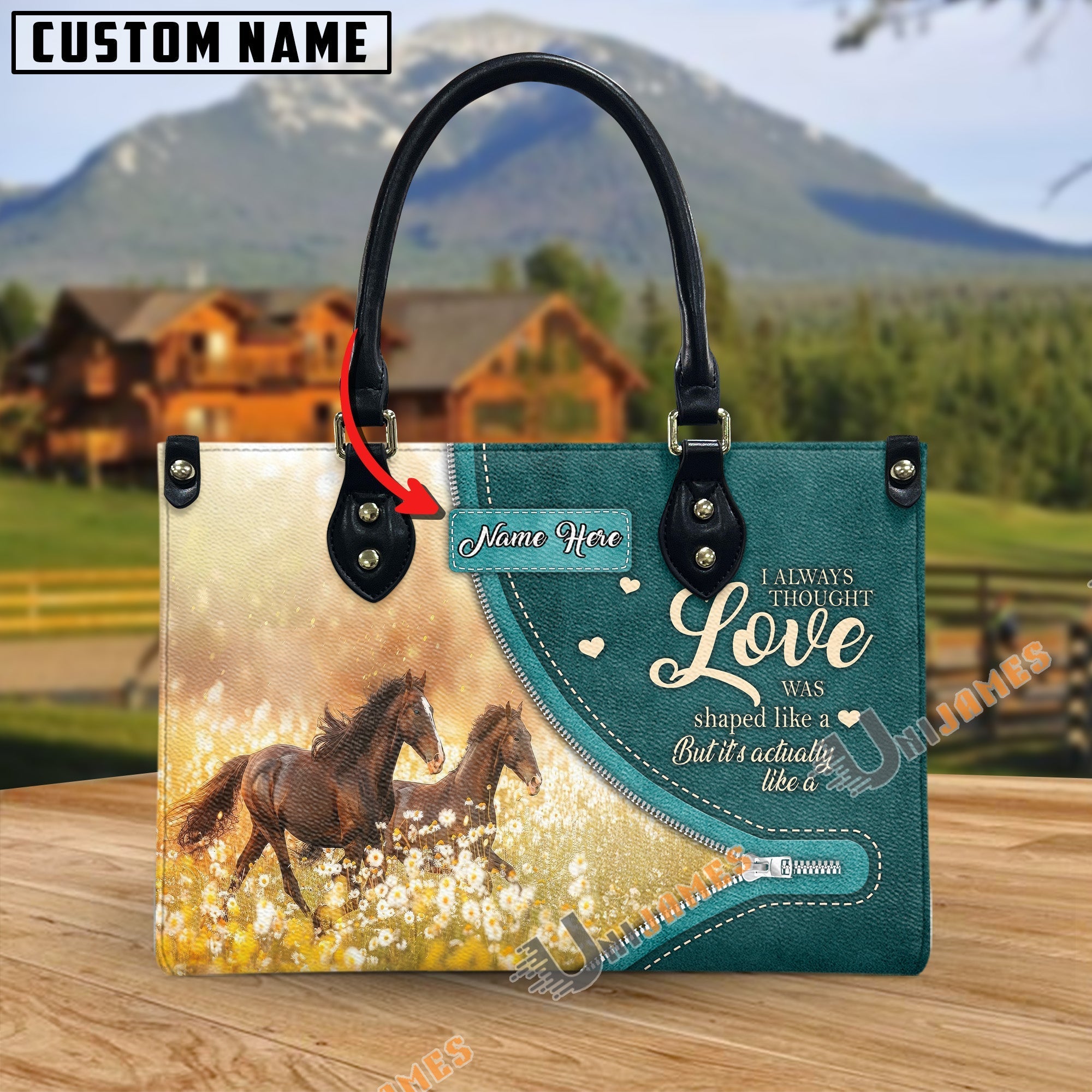 Horses I Always Thought Love Personalized Leather Bag